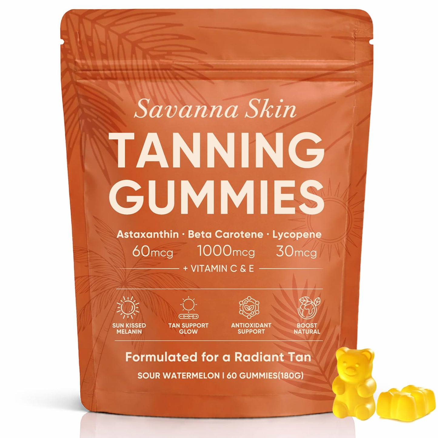 Boaccy Savanna Skin Tanning Gummies 60 Count