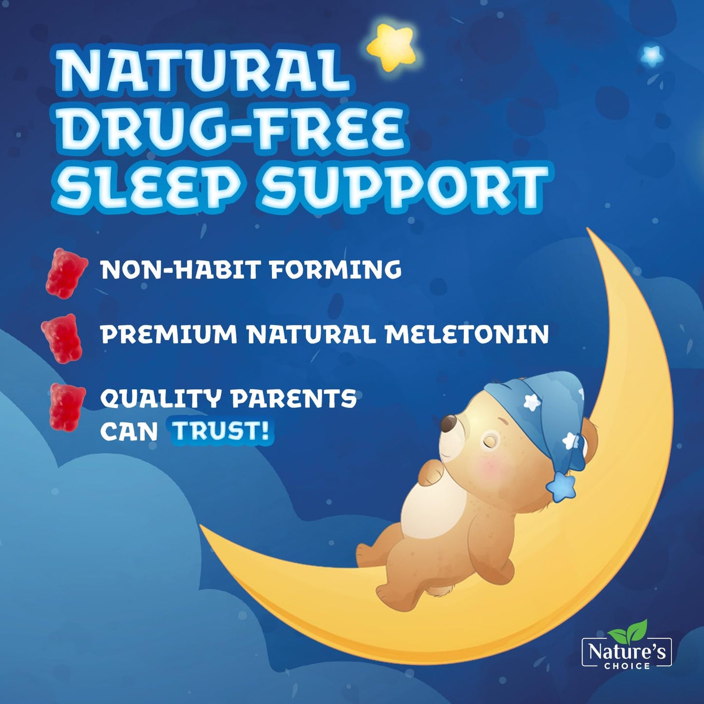 Nature's Choice Kids Melatonin Gummies 60 Count