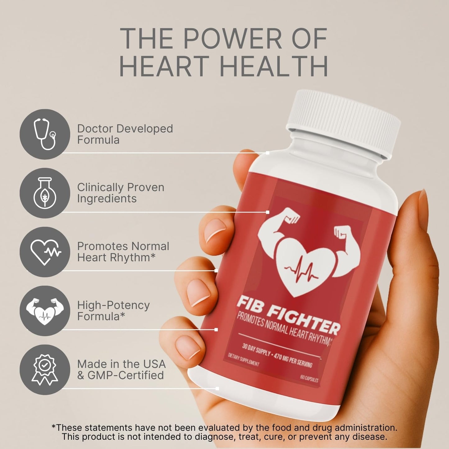 Fib Fighter Heart Rhythm Support Supplement 60 Capsules