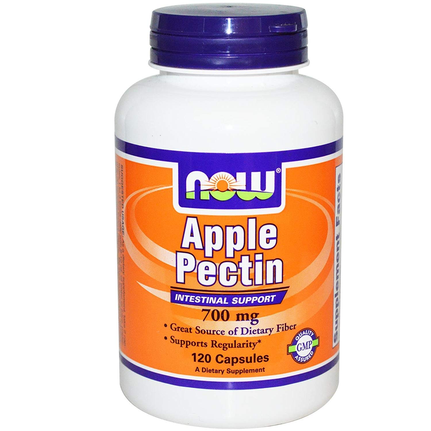 NOW Foods Apple Pectin 700 mg Capsule, 120 Capsules
