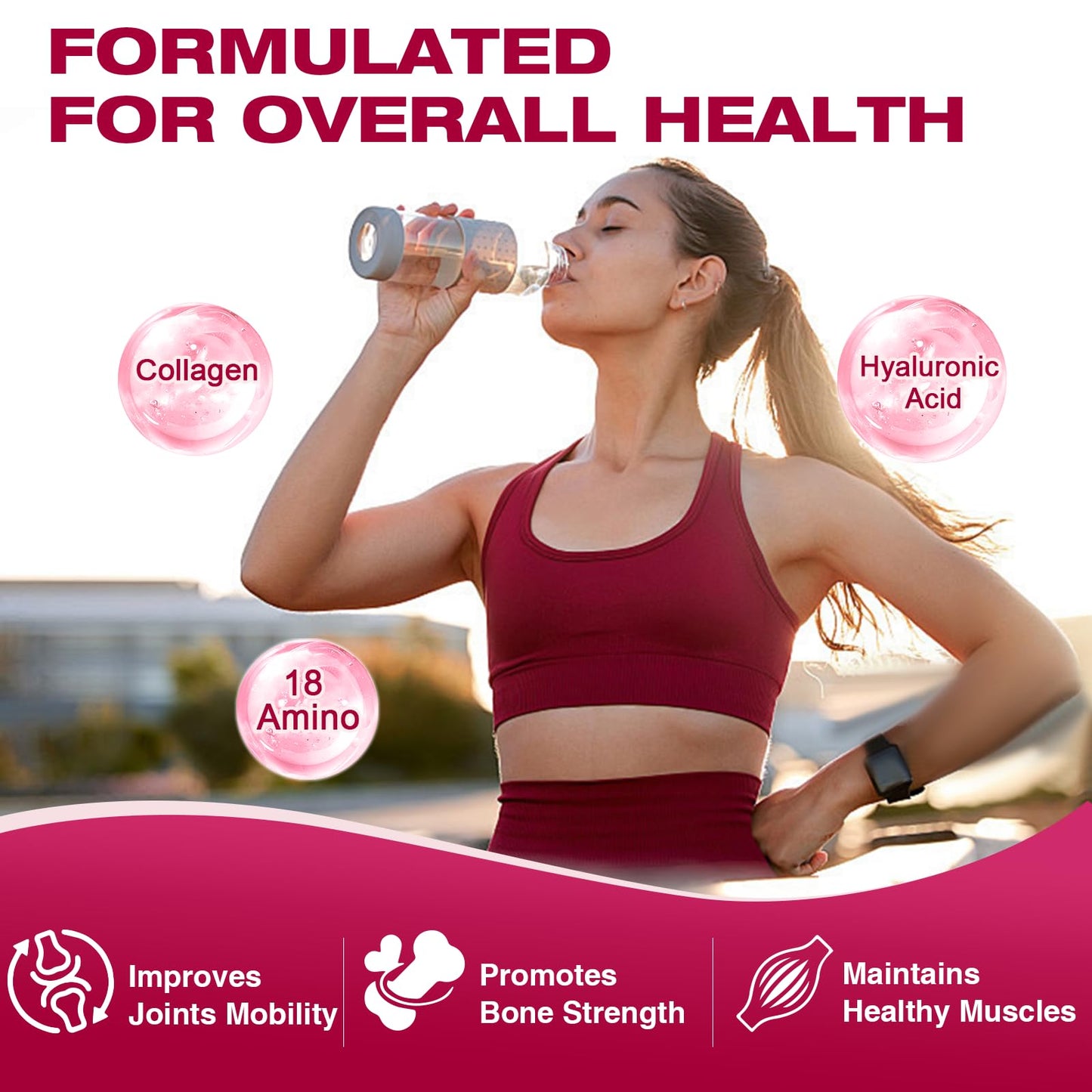 DRFOSTER Multi Collagen Peptides Powder with Probiotics, Type I II III V X Hydrolyzed Collagen Peptides with Multivitamins, Hyaluronic Acid & Biotin - Support Skin Hair Nails Joints & Gut, 12.35 Ounce