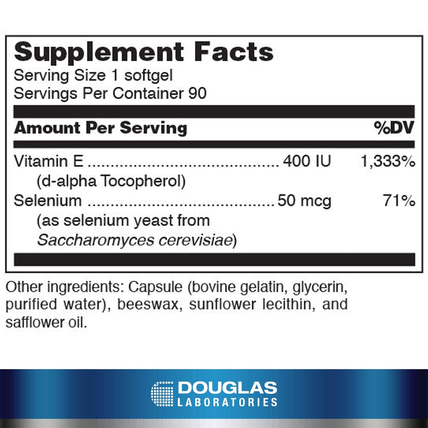 Douglas Laboratories Selenium + Vitamin E Capsules, 90 Count
