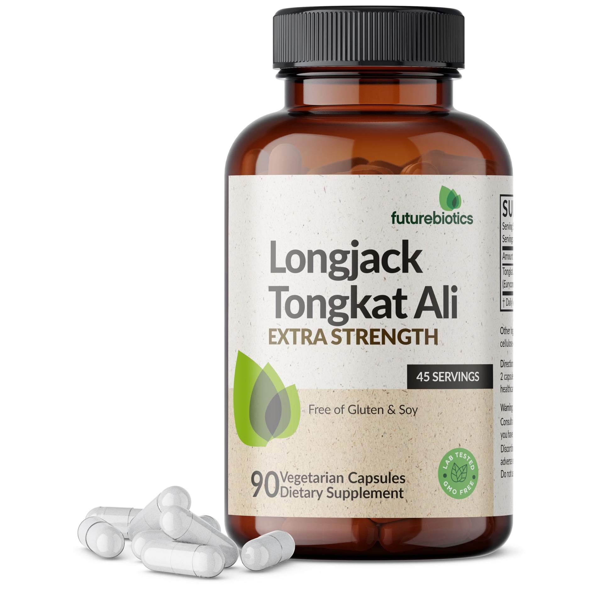 Futurebiotics Longjack Tongkat Ali Extra Strength Energy & Stamina Support Capsules, 90 Count