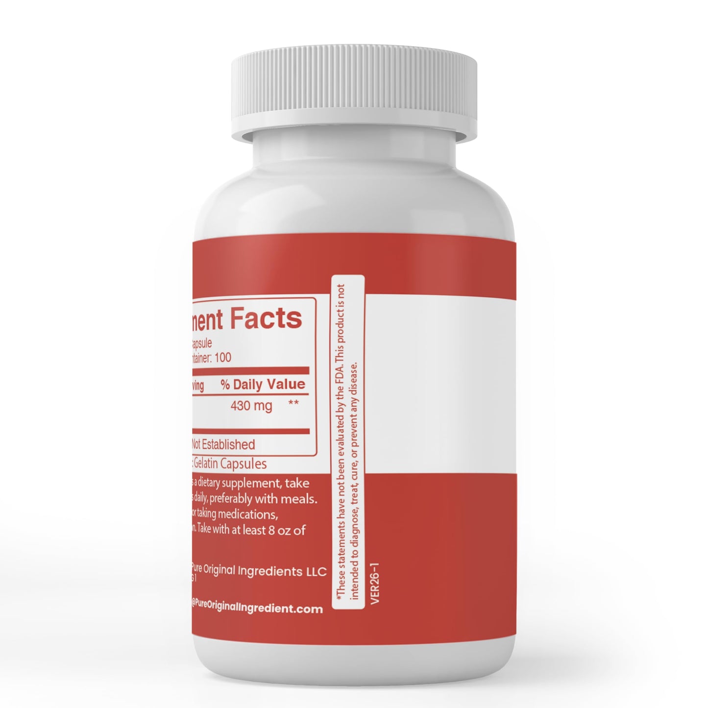 Pure Original Ingredients Agaricus Capsules 100 Count