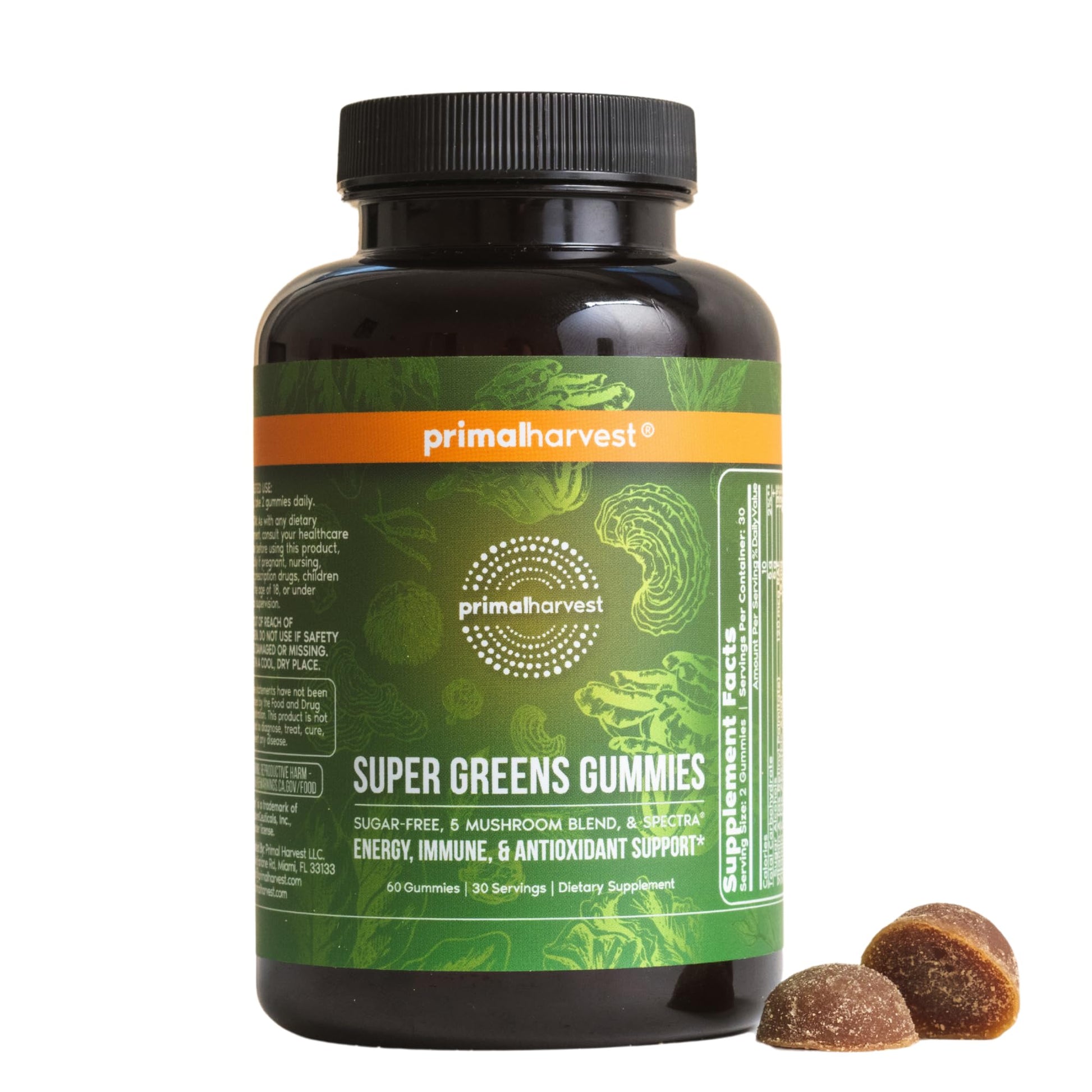 Primal Harvest Super Greens Gummies 60 Count