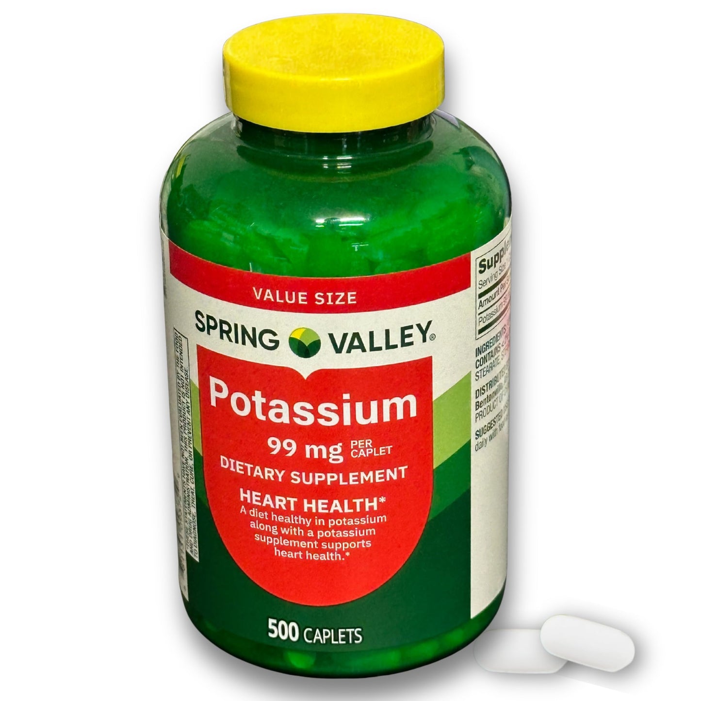 FUSION SHOP STORE Potassium 99mg Caplets, 500 Count