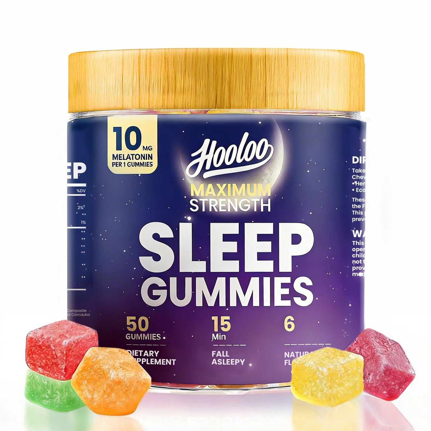HOOLOO Sleep Gummies with 10mg Melatonin Gummy, 50 Count