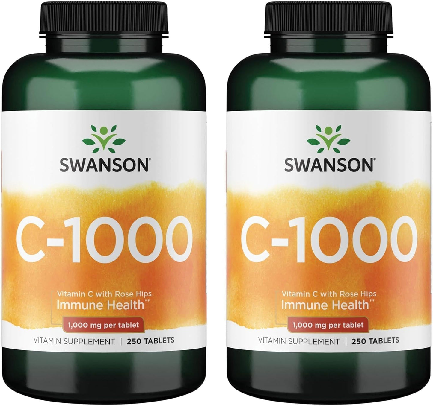 Swanson Vitamin C with Rose HIPS Immune System Support Skin Cardiovascular Health Antioxidant Supplement 1000 mg 250 Tablets