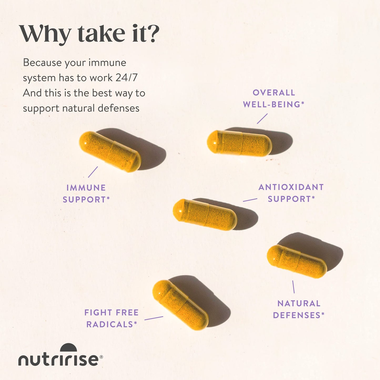 NutriRise Immunity Complex Immune Support Supplement Capsule, 90 Count