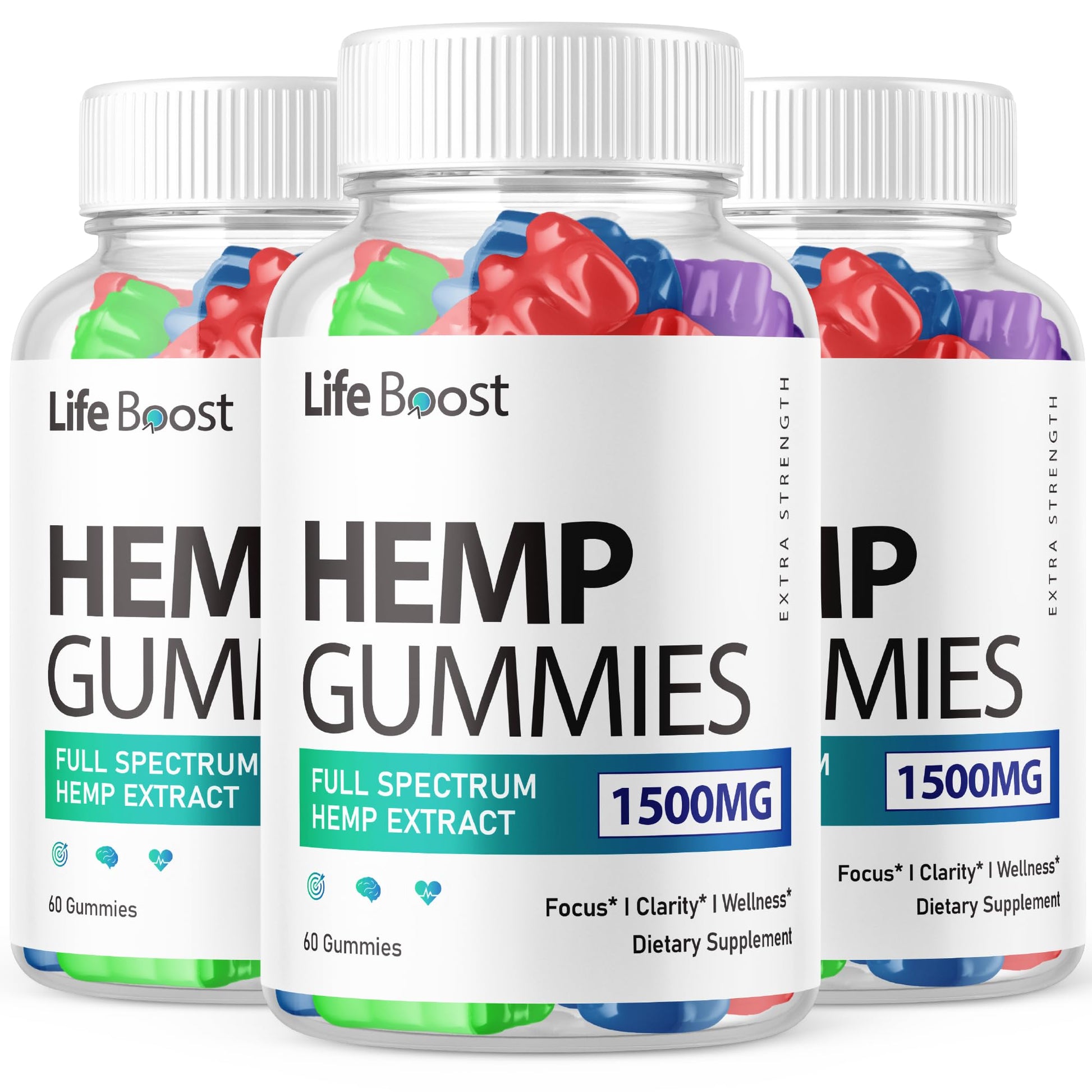 Purvia Life Boost Hemp Gummies Advanced Strength Performance Hemp Blend Formula, 180 Gummies