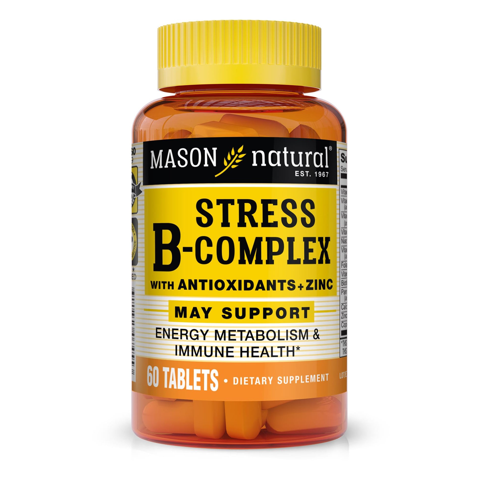 Mason Natural Stress B-Complex with Antioxidants + Zinc Tablets 60 Count