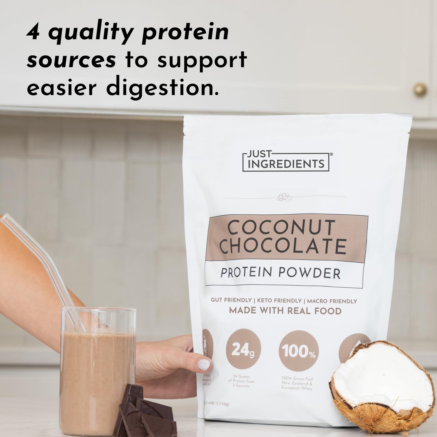 JUST INGREDIENTS Coconut Chocolate Protein Powder 23
