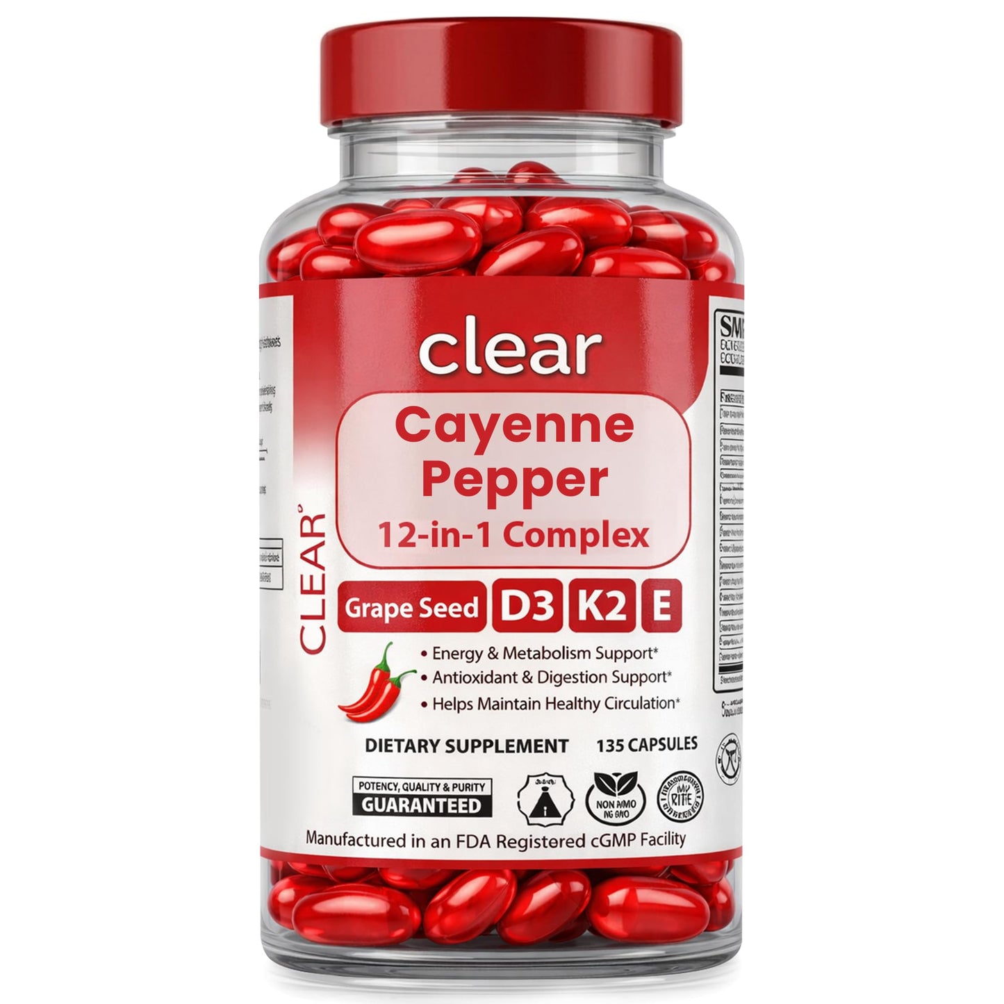Clear Probiotics Cayenne Pepper Softgel 135 Softgels