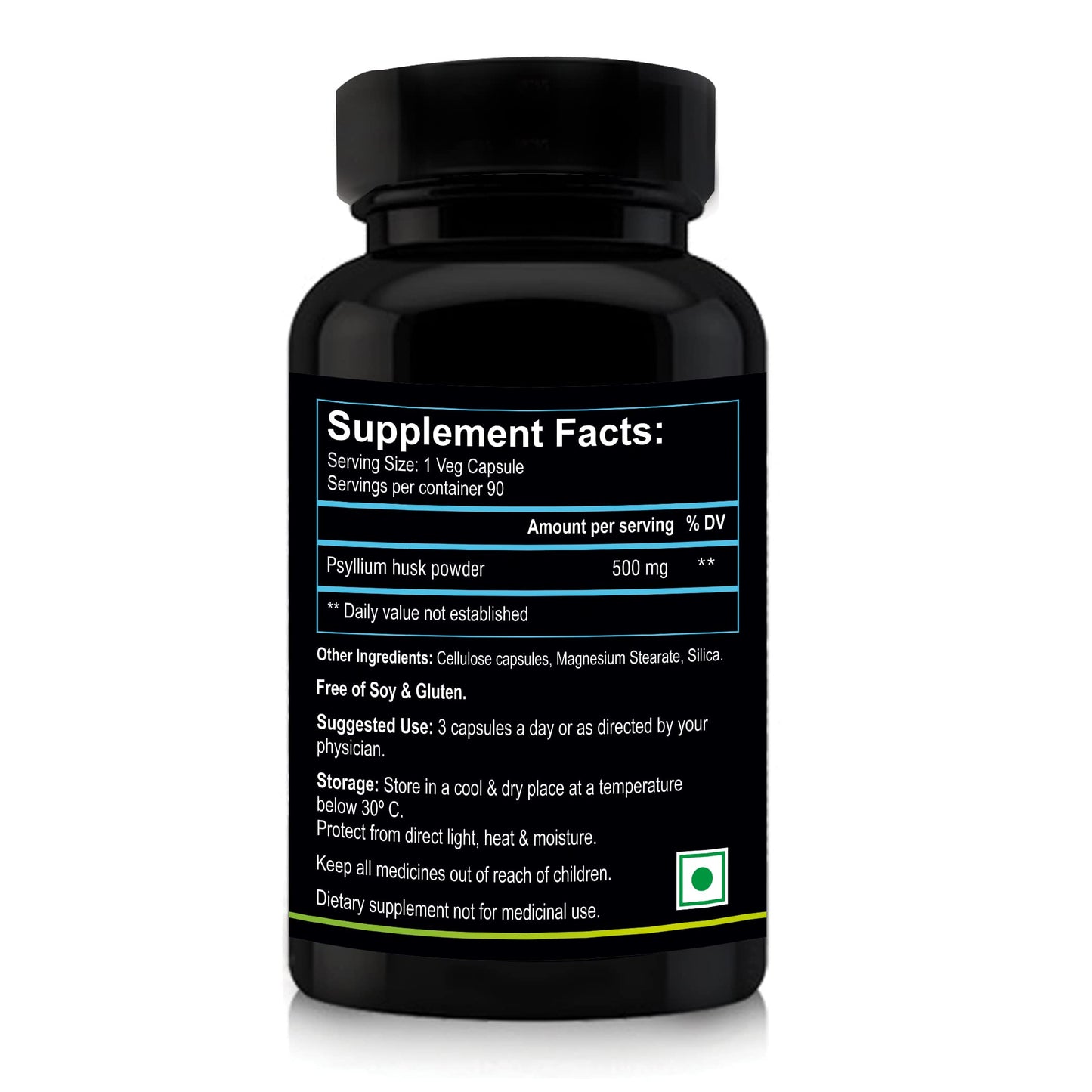 Nutriosys Isabgol Psyllium Husk 500mg Supplement, 90 Capsules