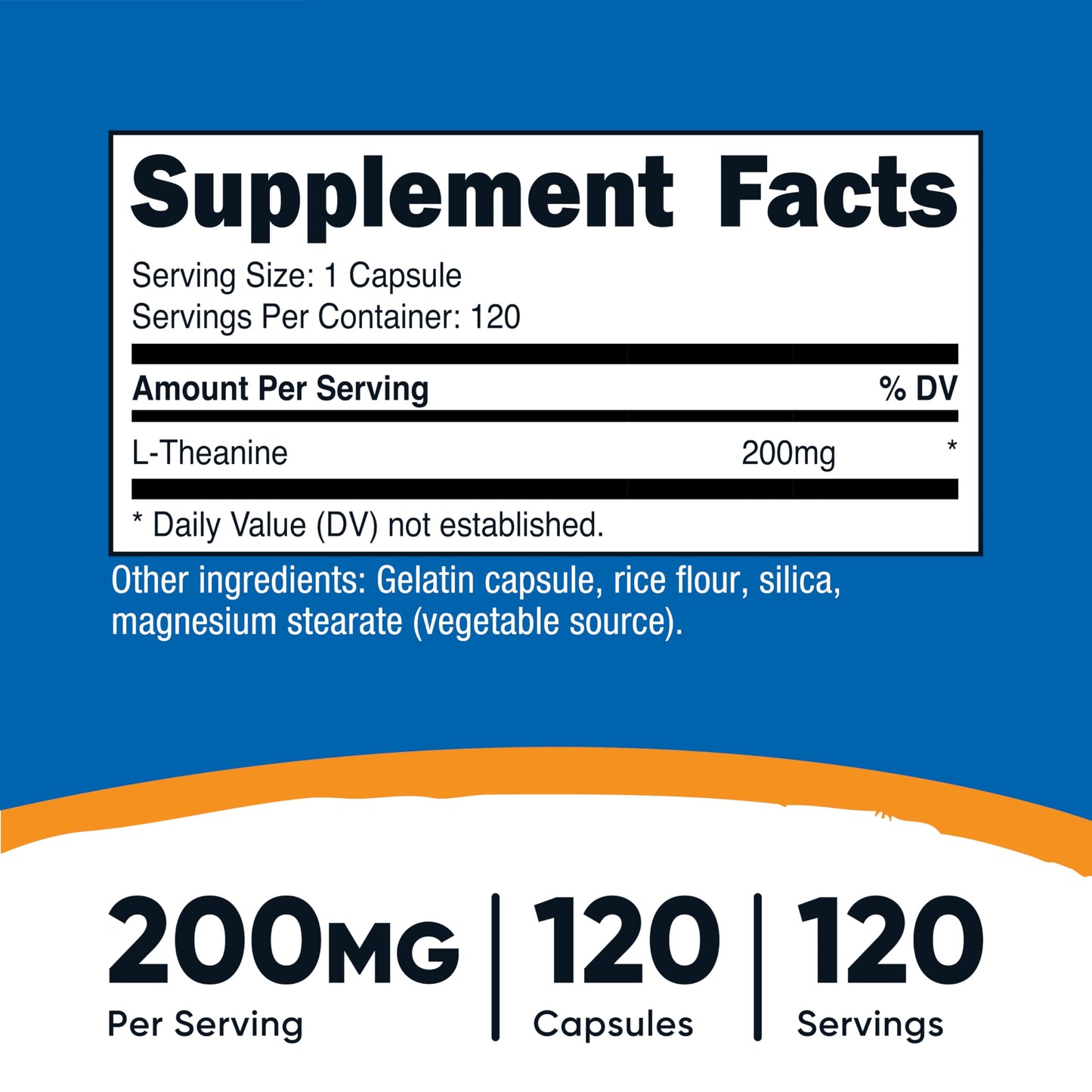 Nutricost L-Theanine 200mg Capsules, 120 Count