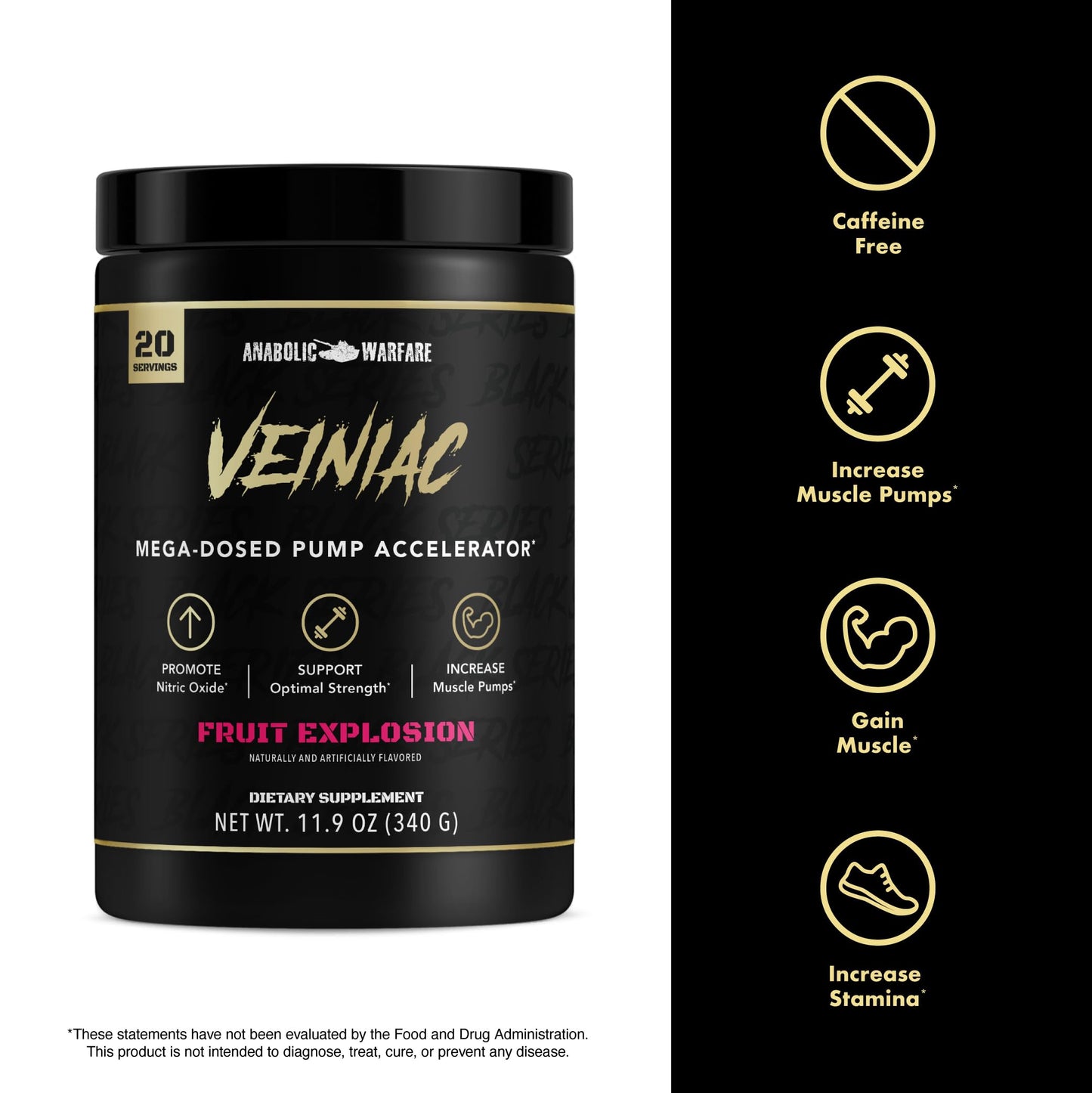 Anabolic Warfare Veiniac Muscle Pump Activator Pre-Workout Powder 11.9