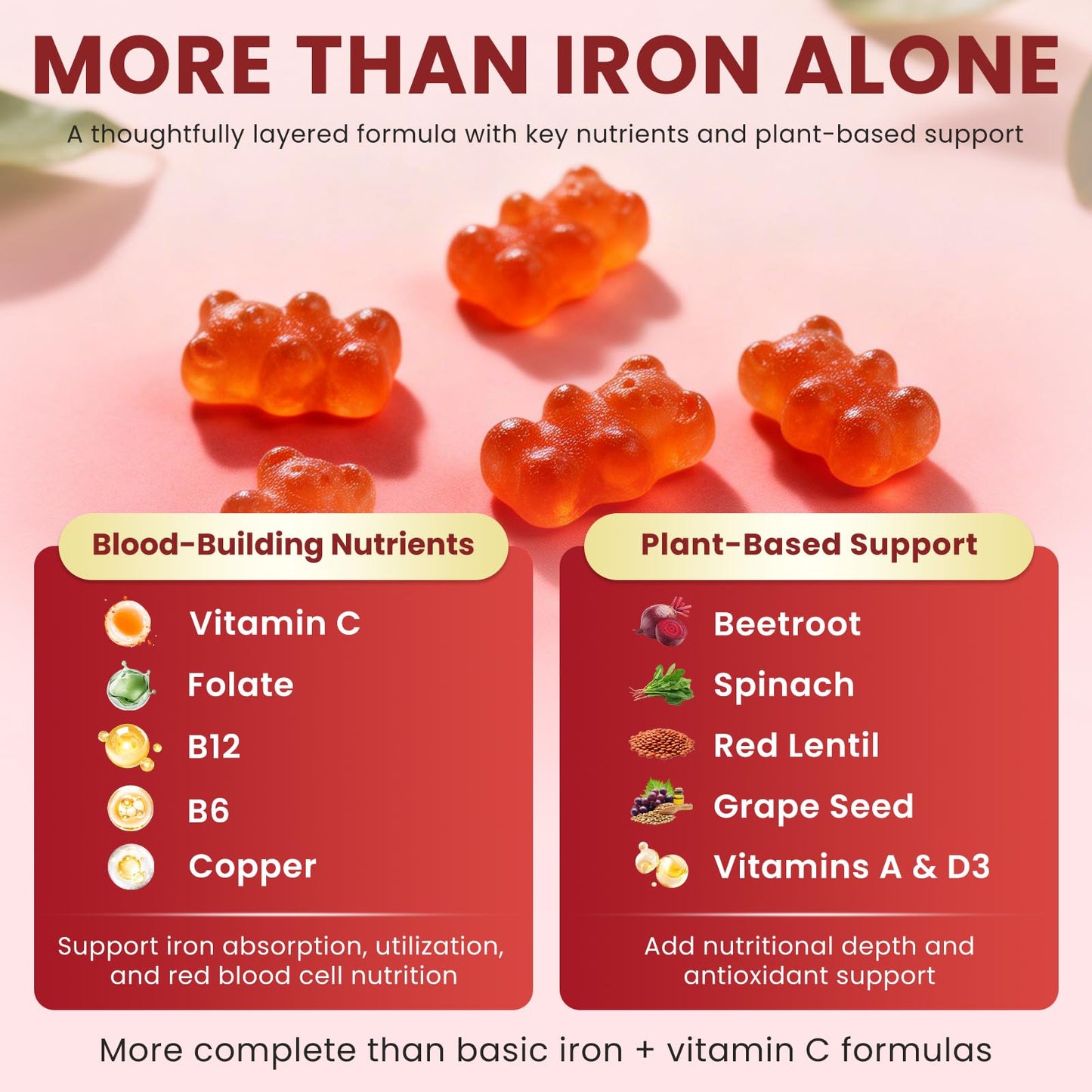 Mulittea Iron Supplement Gummy 120 Count