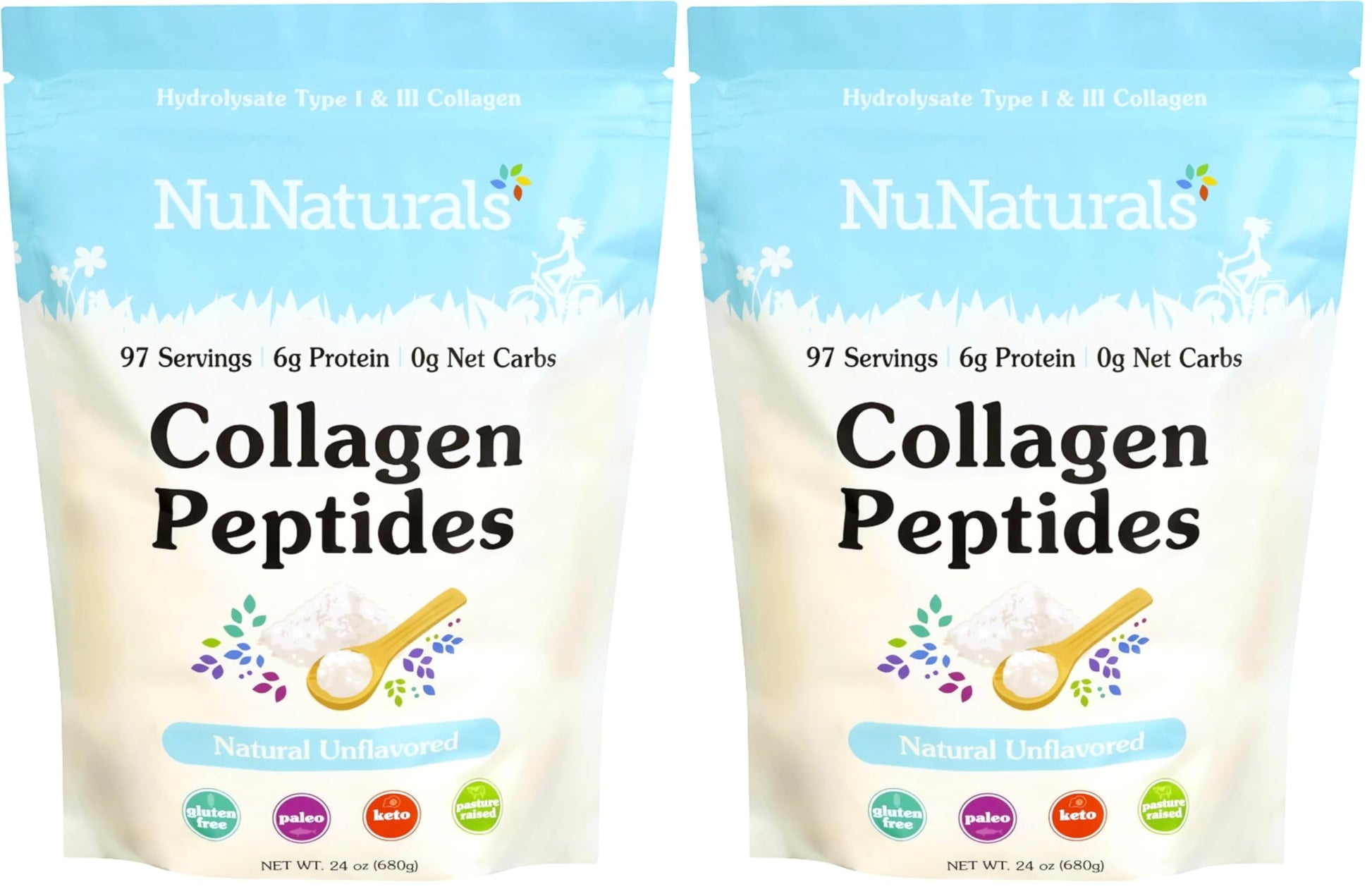 Nunaturals Collagen Peptides (Type I, III) Powder 48 oz