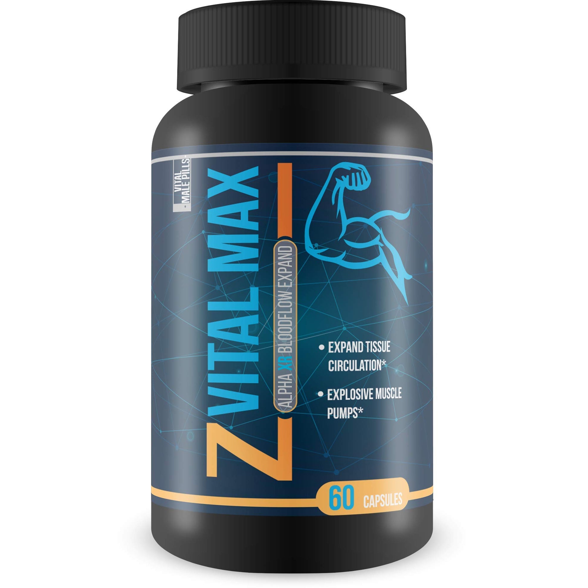 Vital Male Pills Z Vital Max Nitric Oxide Alpha XR Bloodflow Expand Capsule 1 Count