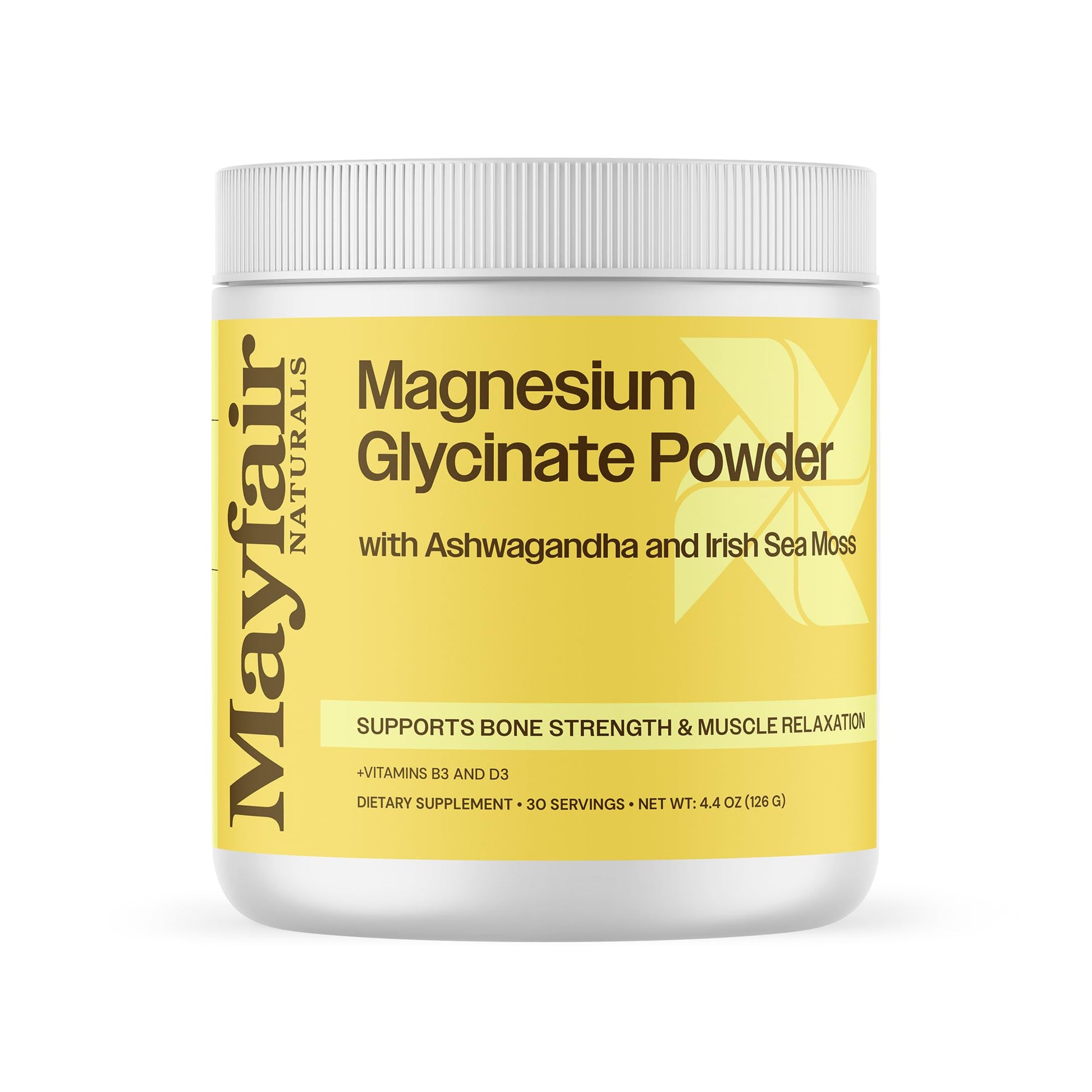 Mayfair Naturals Magnesium Glycinate Supplement Powder, 4.4 oz