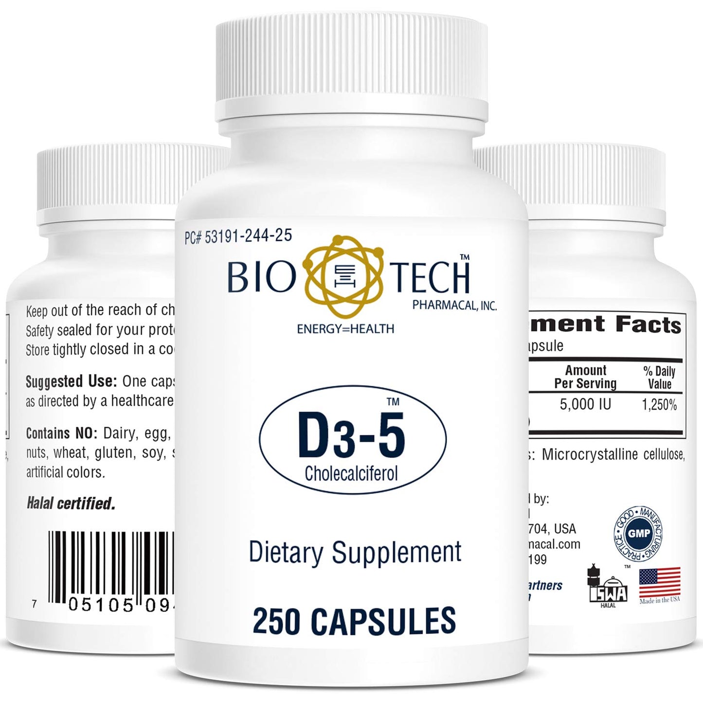 Bio-Tech Pharmacal Vitamin D3 Capsule 1 Count