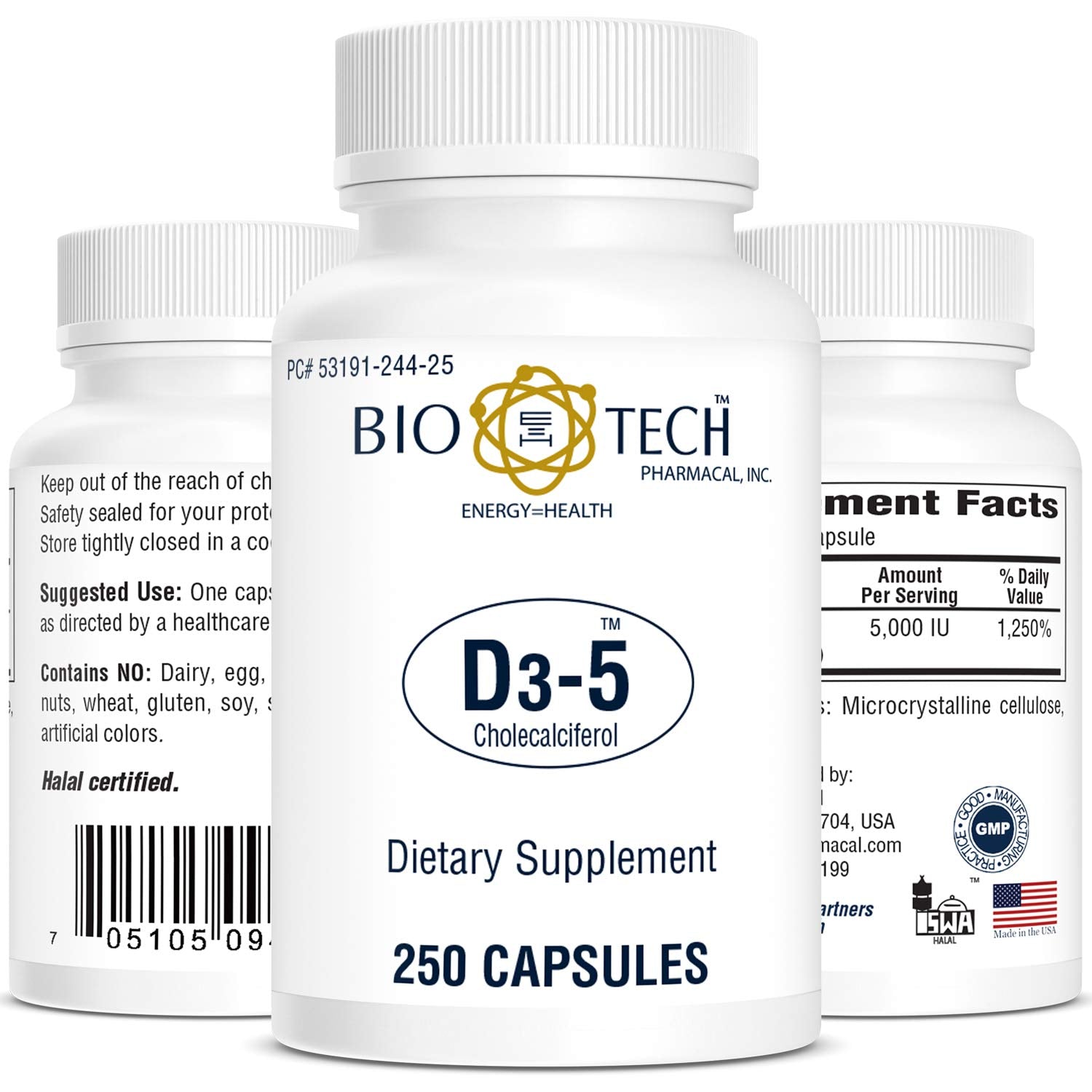 Bio-Tech Pharmacal Vitamin D3 Capsule 1 Count