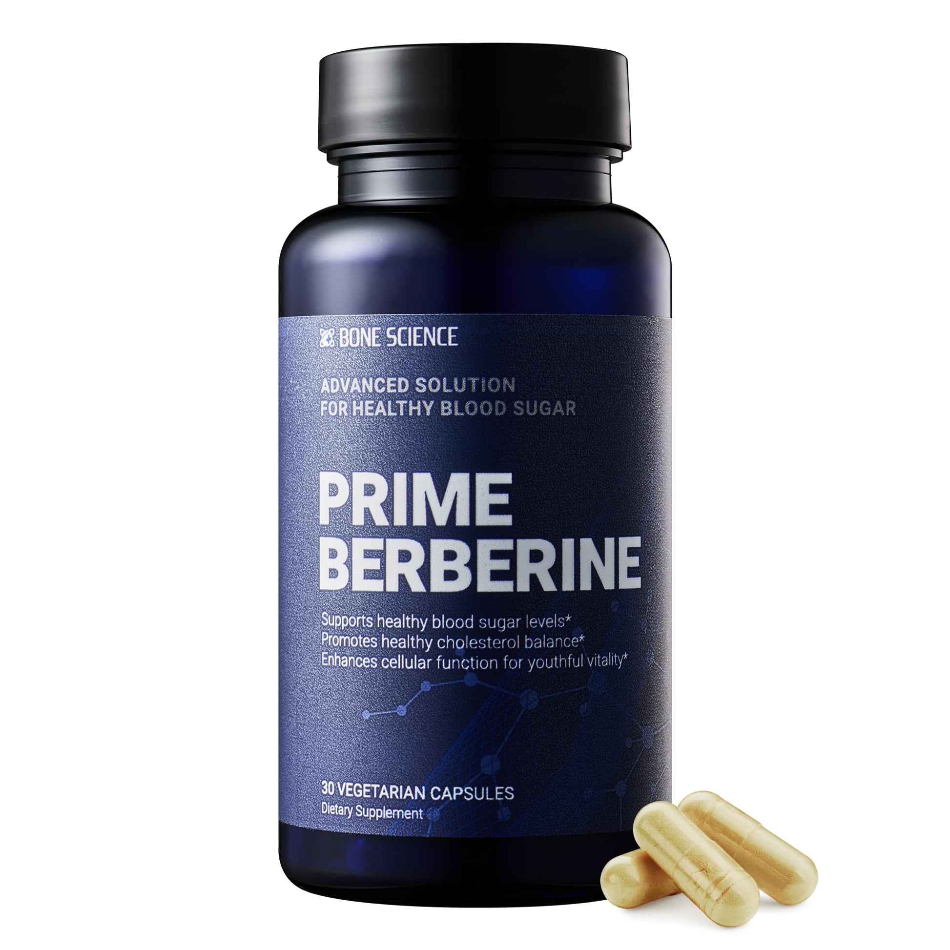 BONE SCIENCE Berberine Phytosome with Berbevis and BioPerine, Metabolic Wellness Support with Ceylon Cinnamon, Banaba, Bitter Melon and Quercetin Capsules, 30 Count