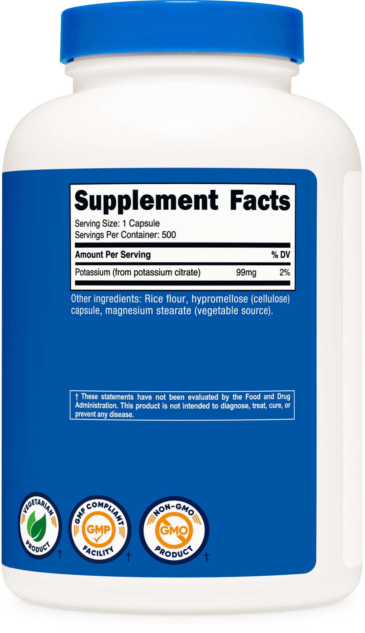 Nutricost Potassium Citrate 99mg Capsules 500