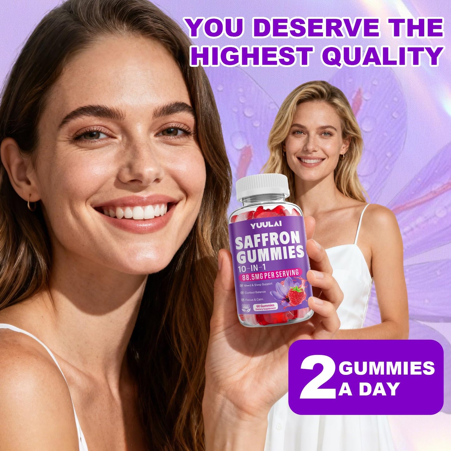 YUULAI Saffron Gummies Gummy 60 Count