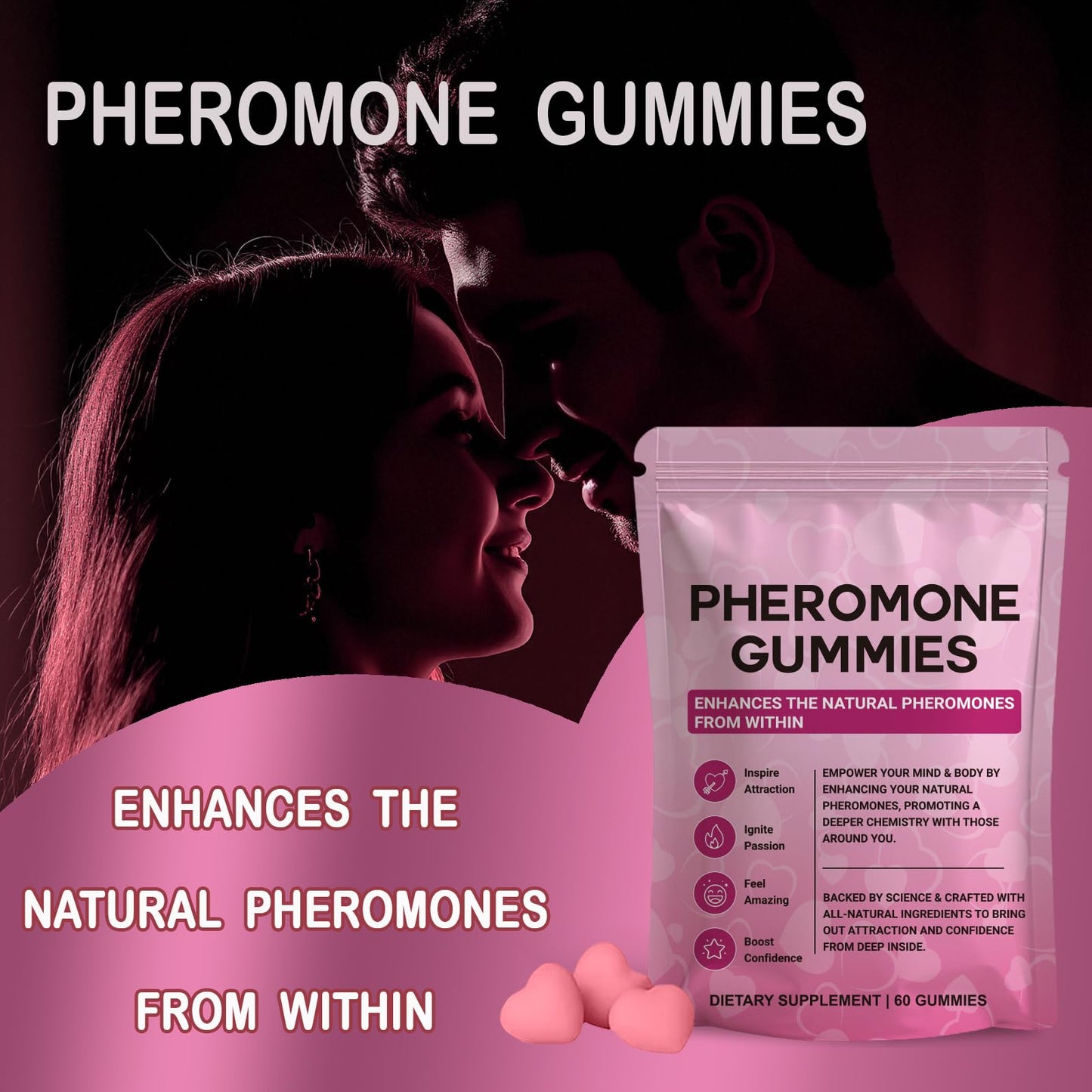Yalei Pheromone Gummies for Women, Gummy, 60 Count