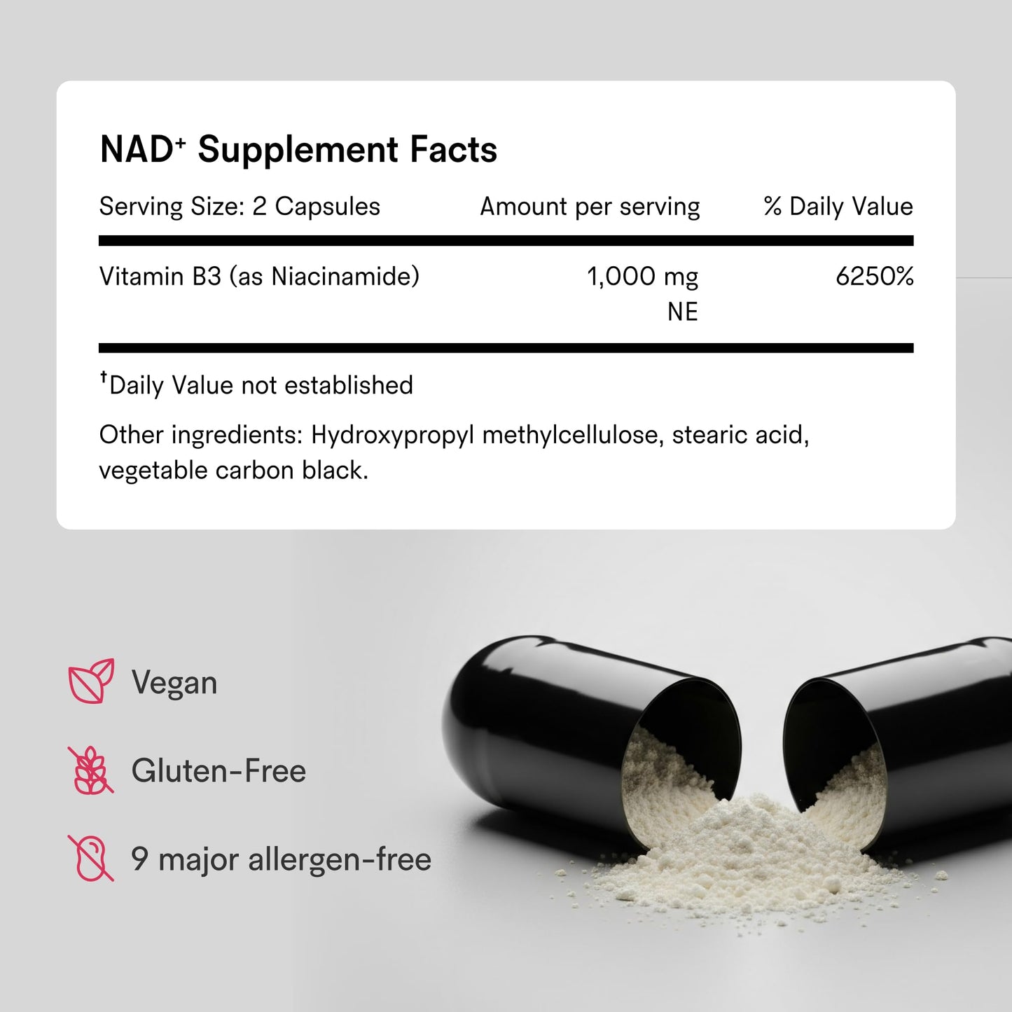 Tally Health NAD+ Supplement with Niacinamide Capsule 60 Count
