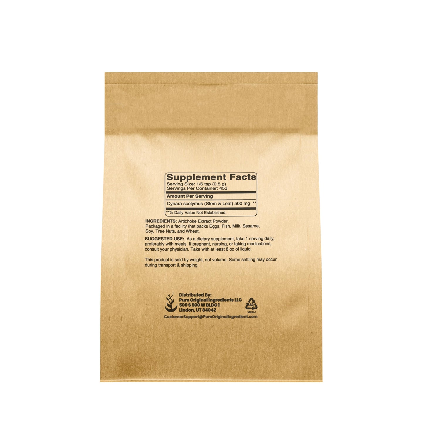 Pure Original Ingredients Artichoke Extract Powder 8 Ounce
