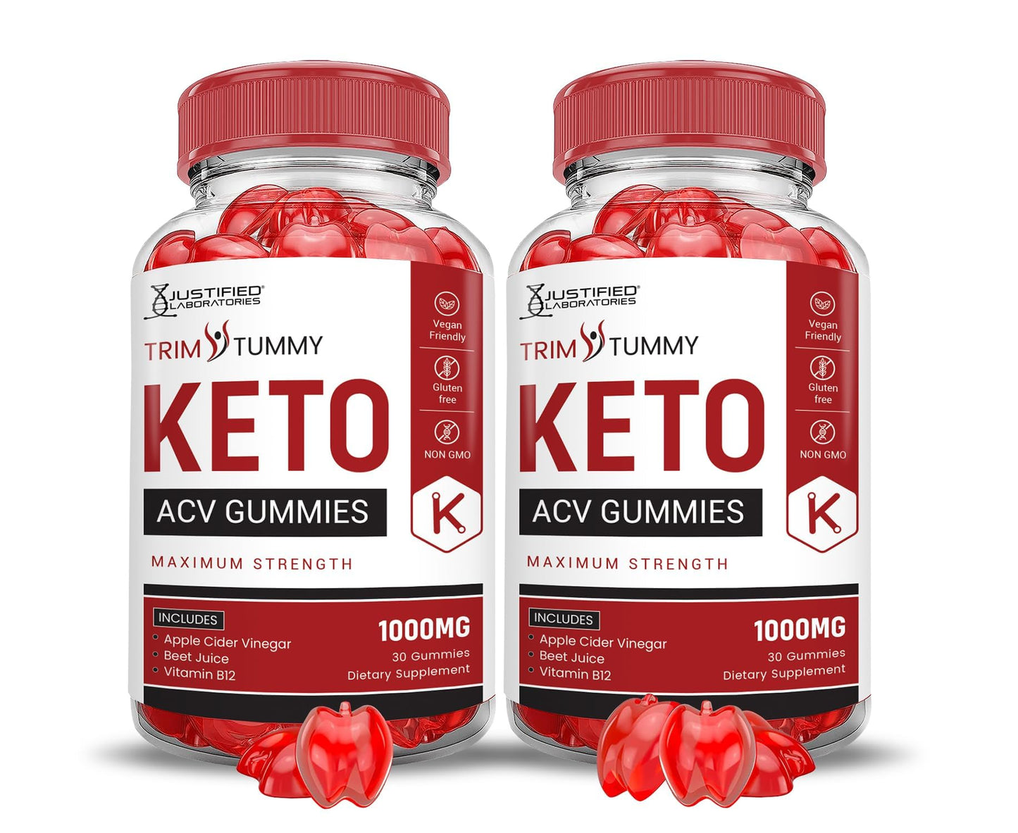 Justified Laboratories Trim Tummy Keto ACV Advanced Formula 1000MG, 120 Gummies