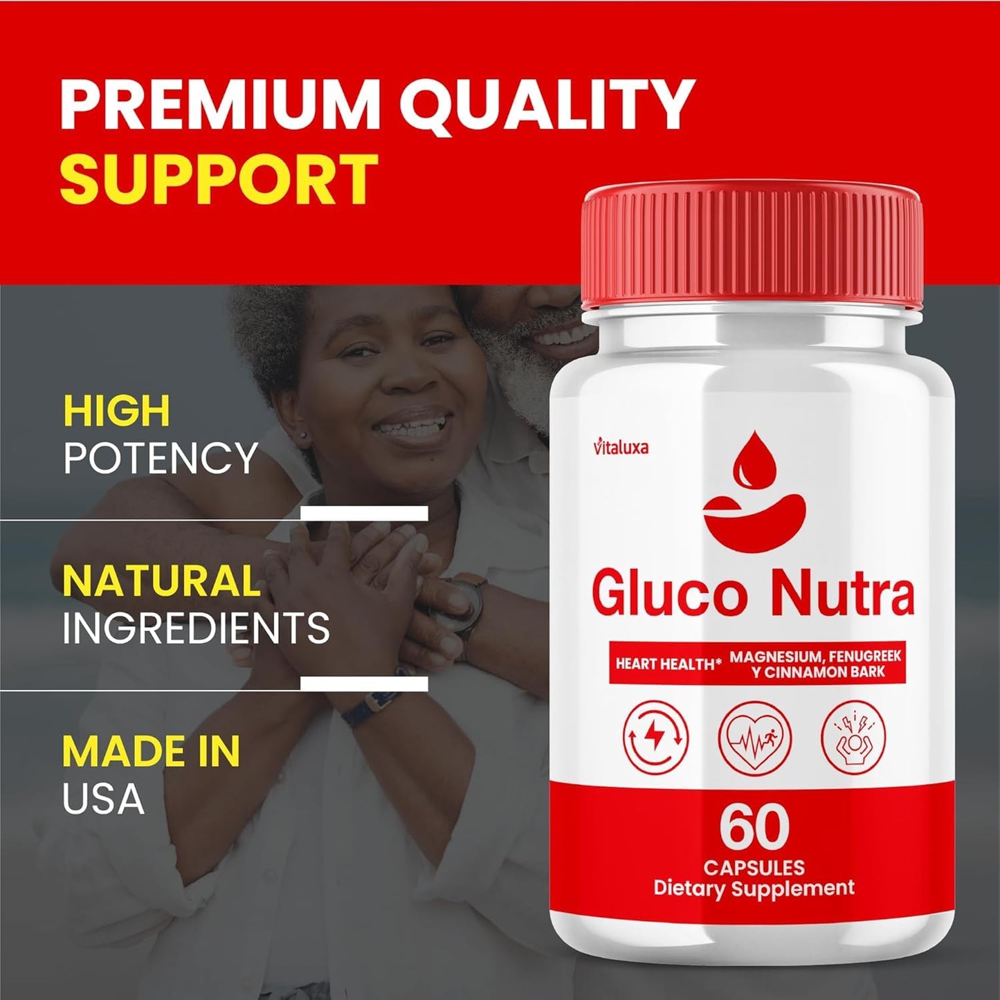 Vitaluxa Gluco Nutra Capsules, 120 Capsules