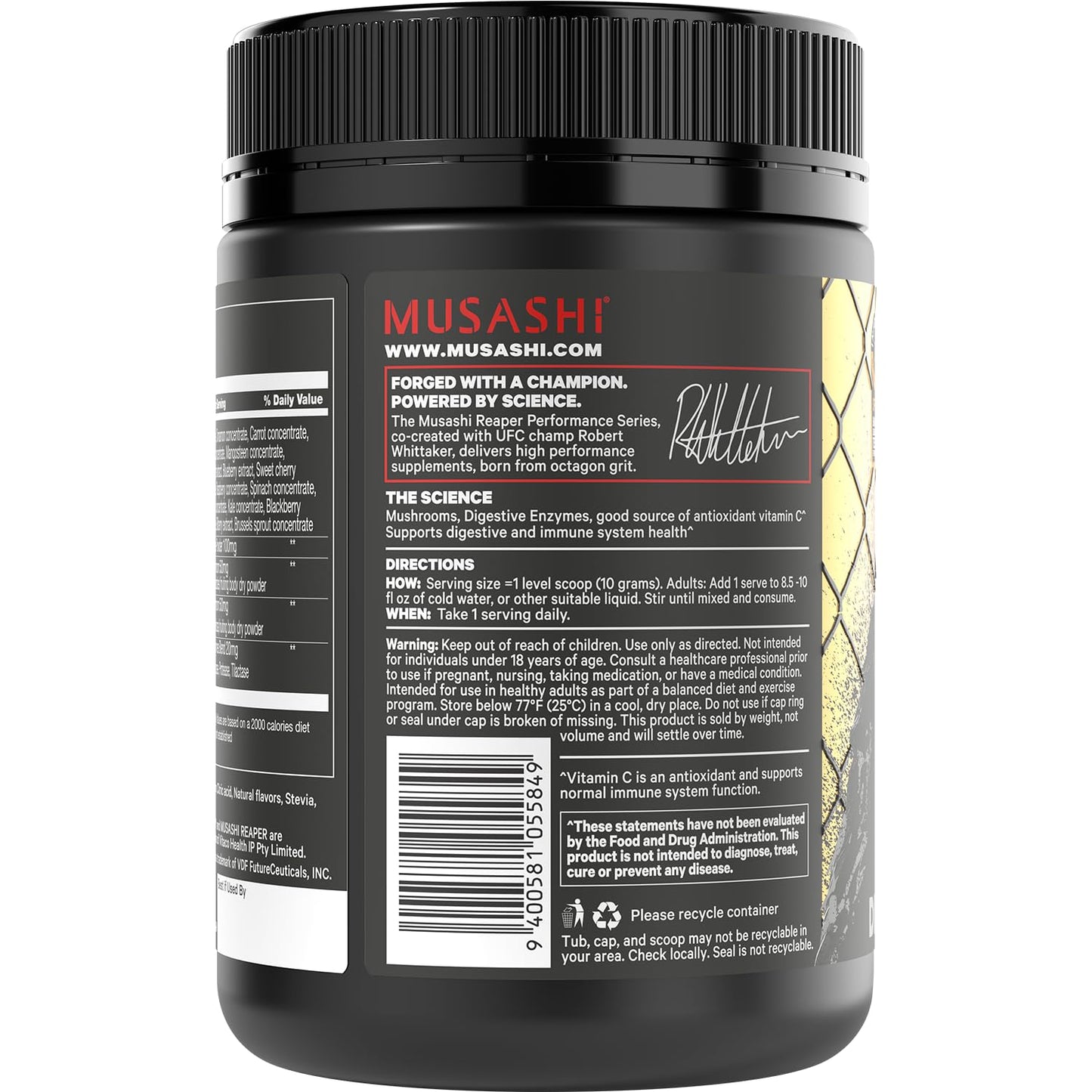 Musashi Reaper Performance Greens Powder Tropical 10.58 oz