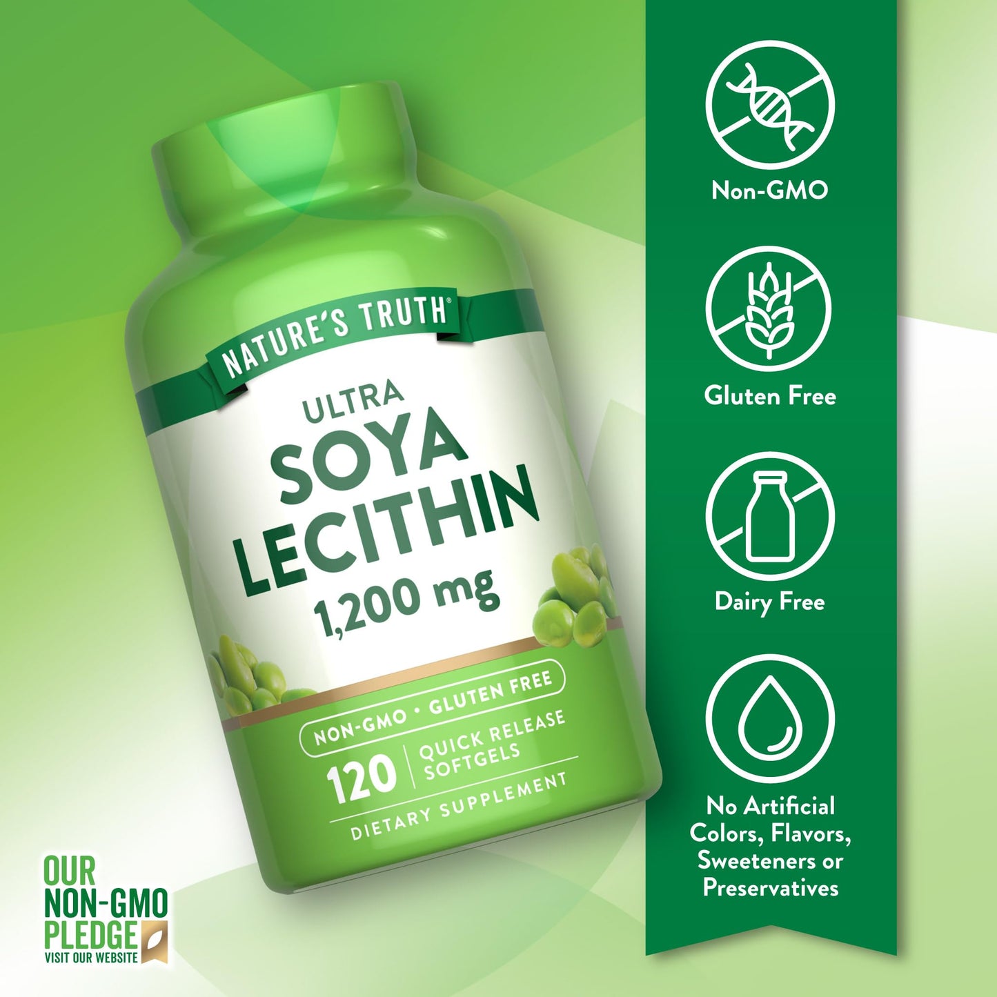 Nature's Truth Ultra Soy Lecithin 1200 mg Softgels 120