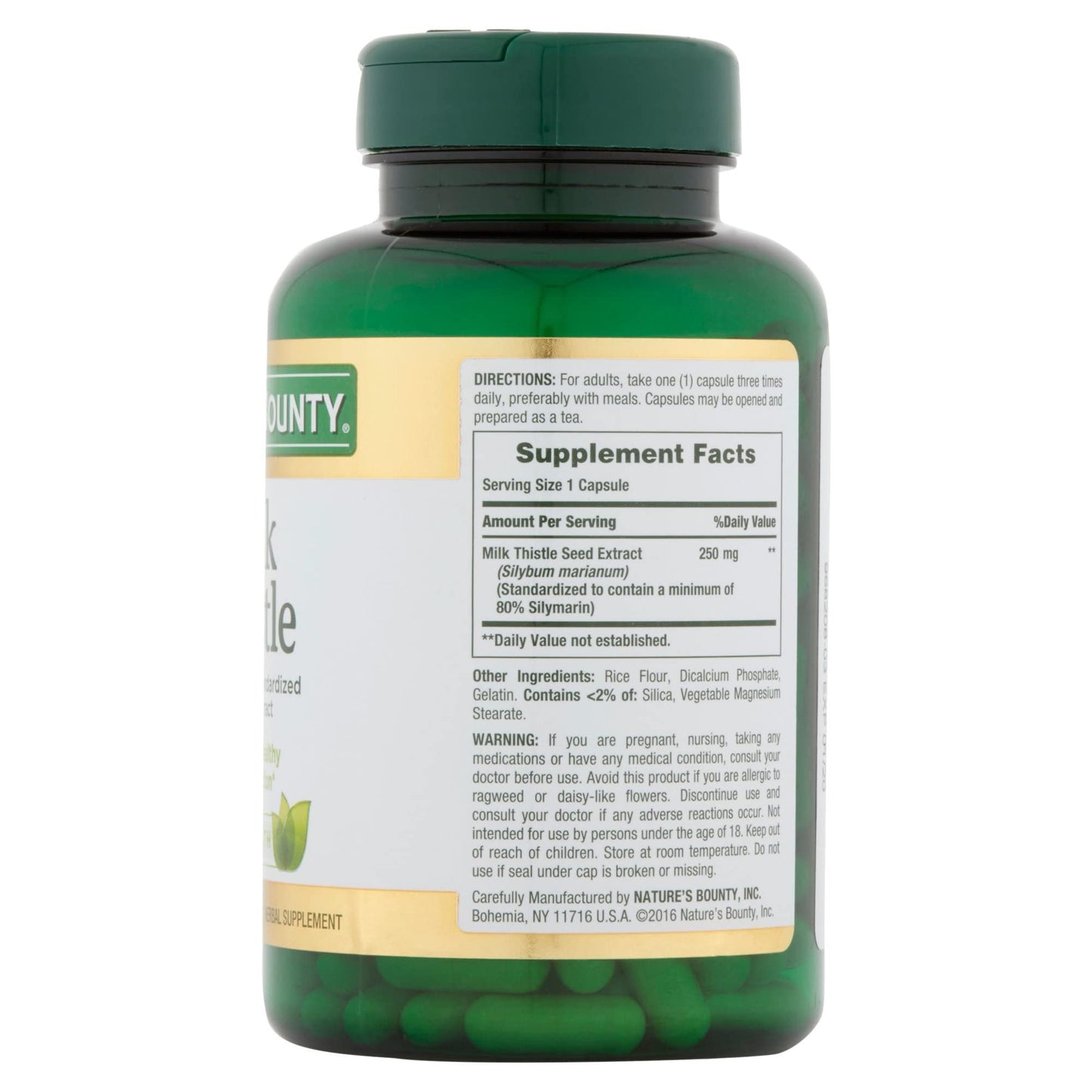Nature's Bounty Milk Thistle 250 mg Capsules 400 Count
