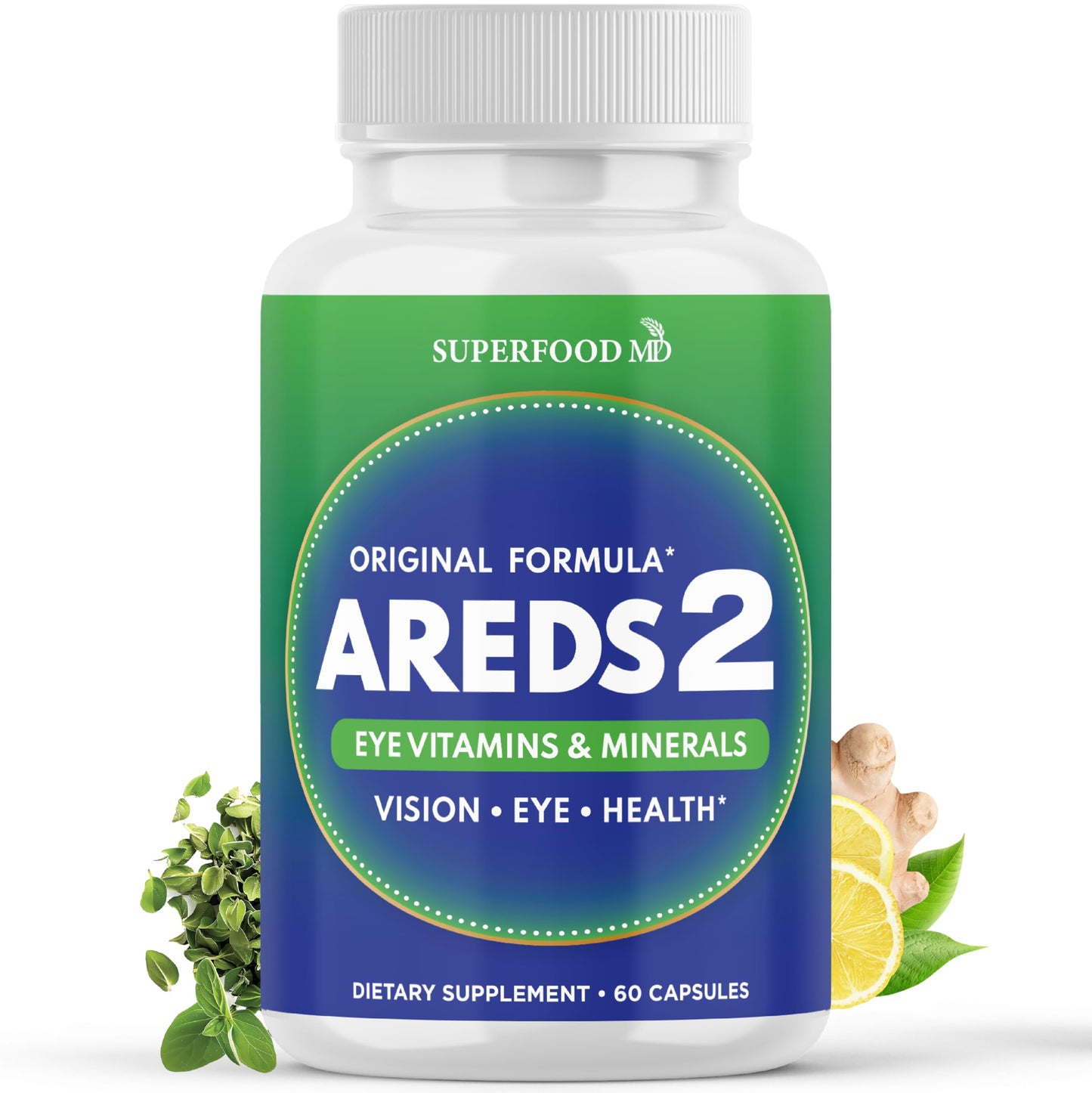 Superfood MD AREDS 2 Eye Vitamin & Mineral Supplement Capsule, 60 Count