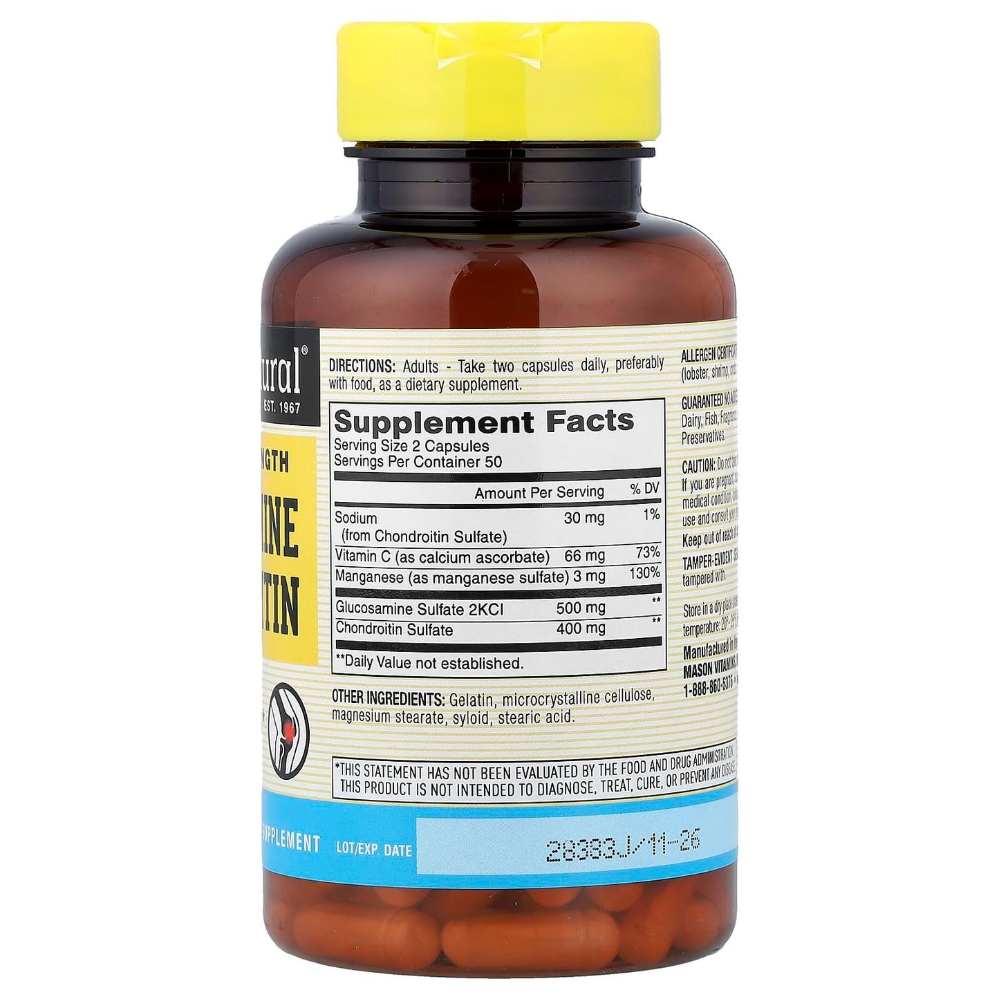 Mason Natural Glucosamine Chondroitin Capsules, 100 Capsules