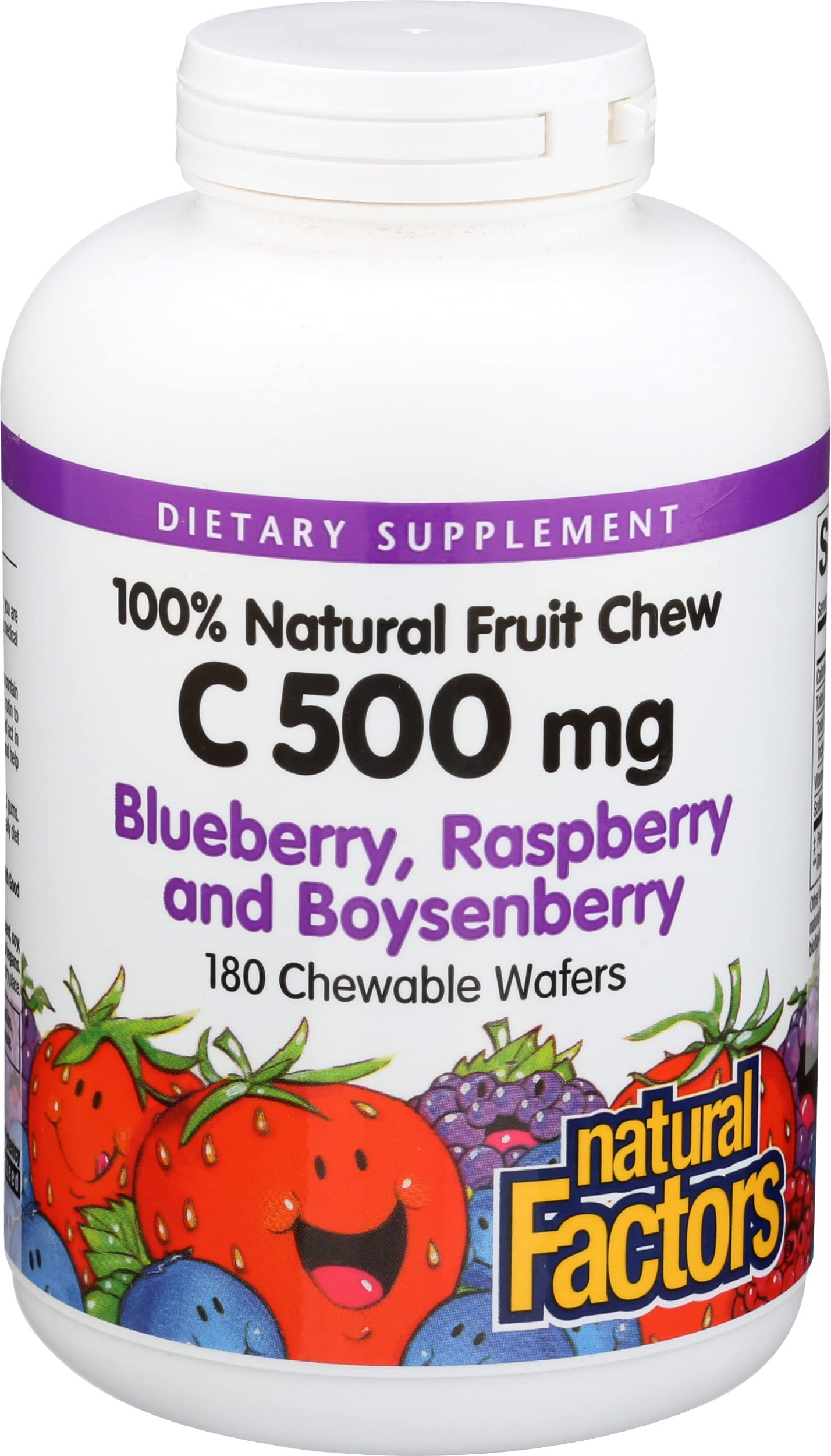 Natural Factors Kids Chewable Vitamin C 500 mg, 180 Count