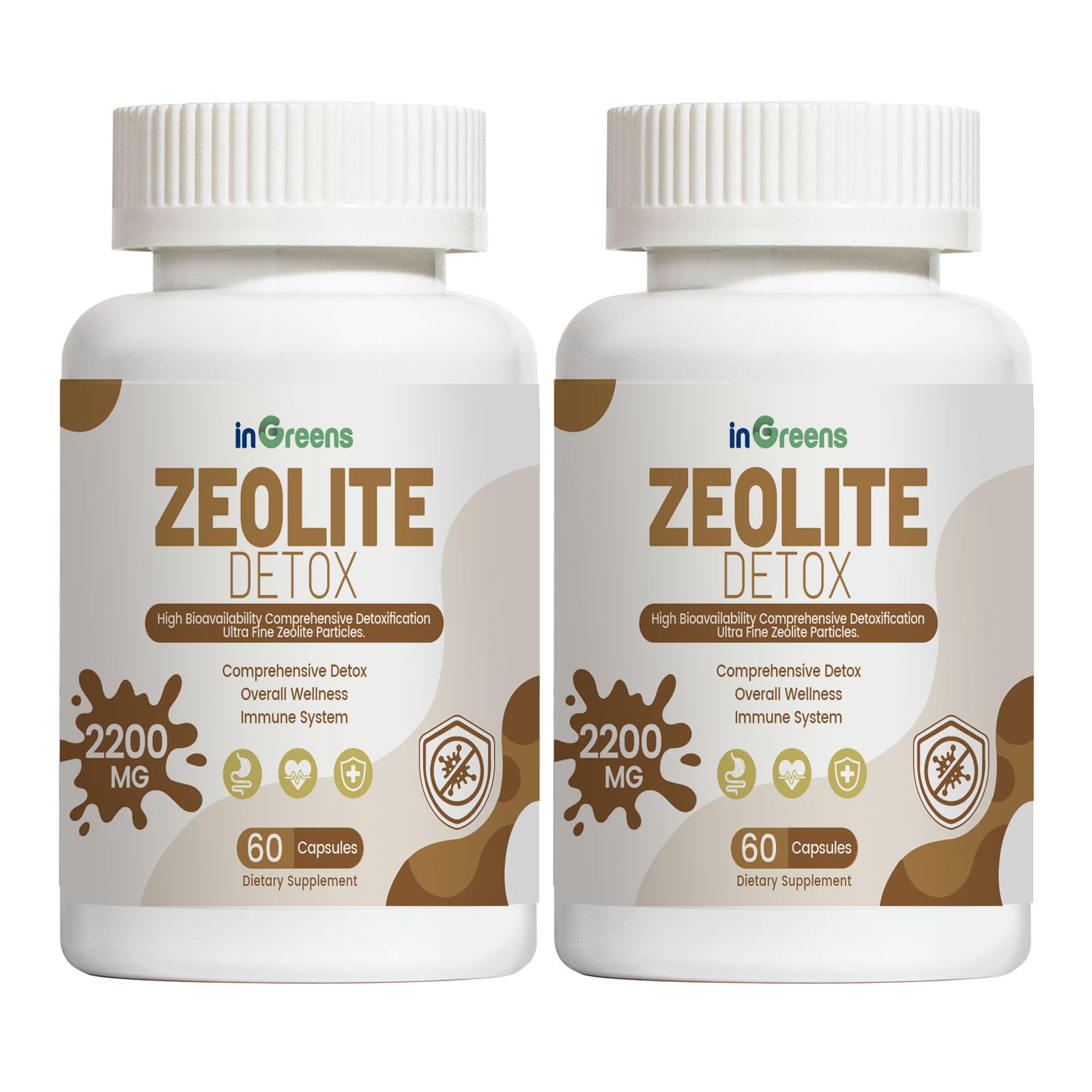 inGreens 6-in-1 Zeolite Detox Capsules, 120 Capsules