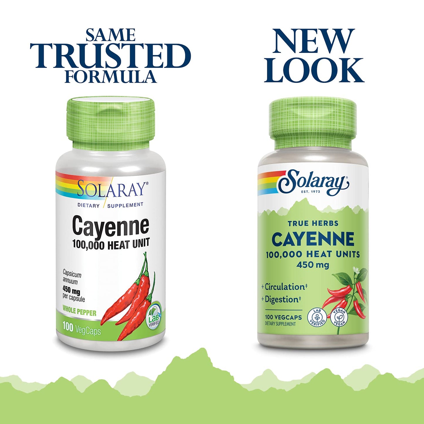 Solaray Cayenne 100,000 Heat Units Cayenne Pepper Capsule Supplement, 100 VegCaps