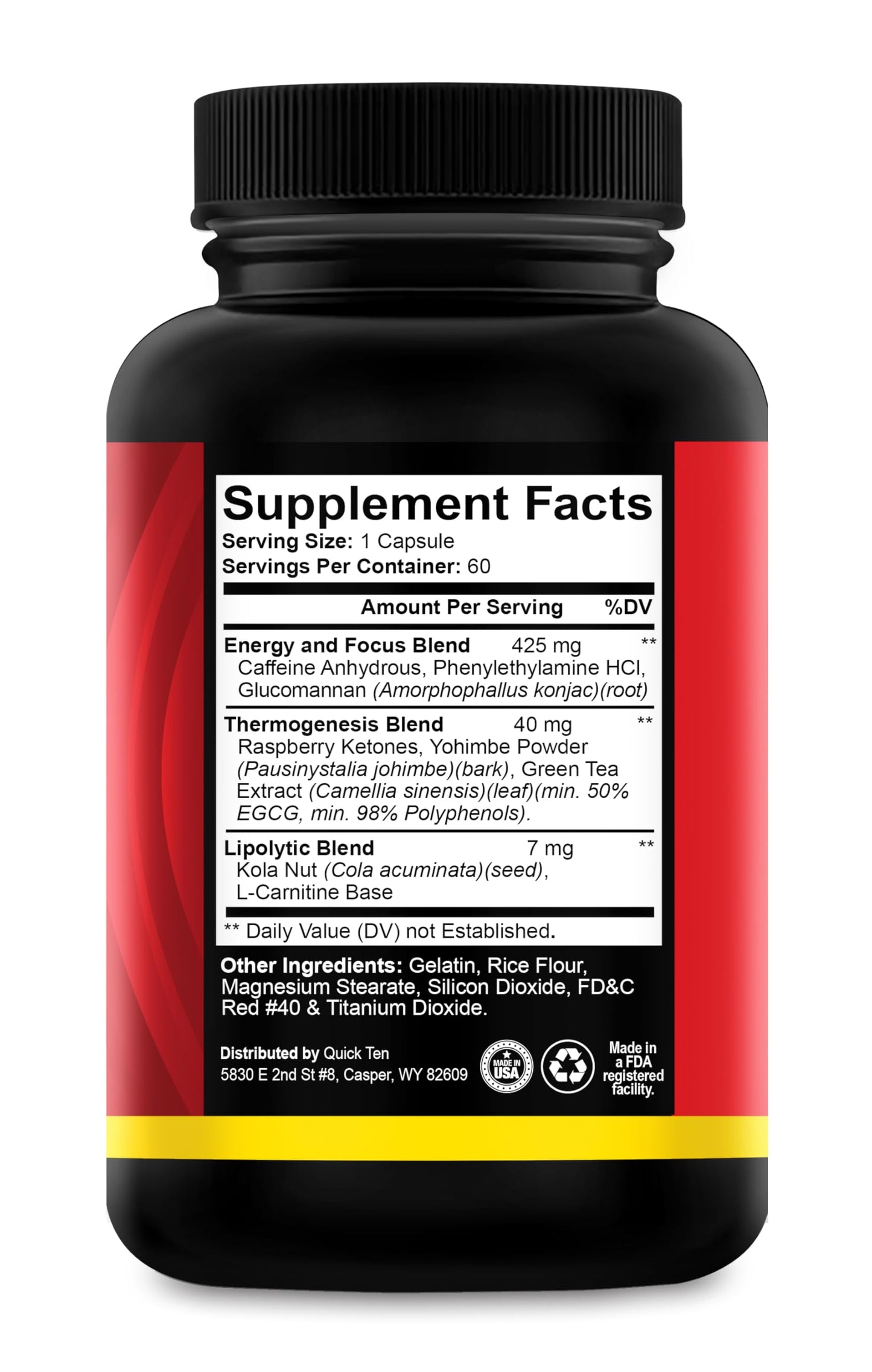 Quick Ten Drop 10 Quick Diet Pills Capsules, 60 Capsules