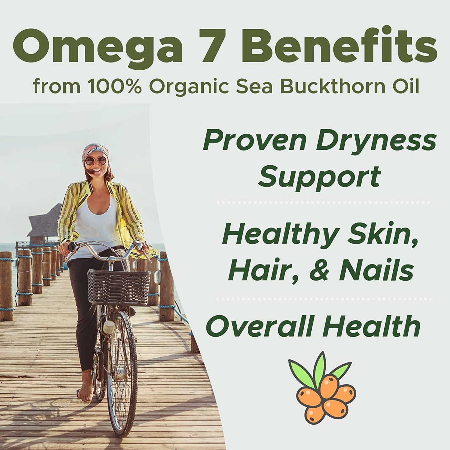 SEABUCKWONDERS Omega7 Complete Sea Buckthorn Berry Plus Seed Oil Capsule 60 Count