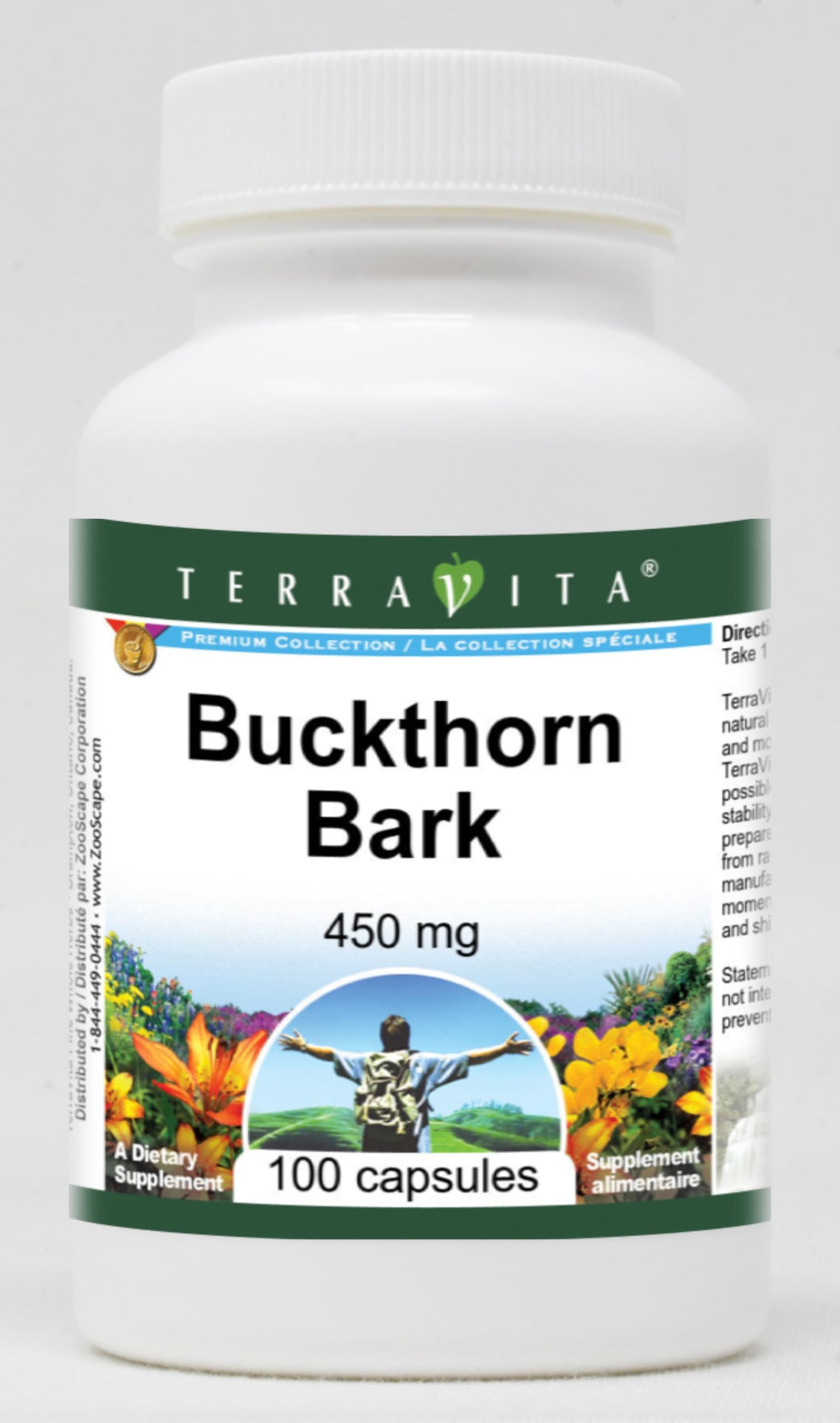 Terravita Buckthorn Bark 450 mg Capsule, 100 Count