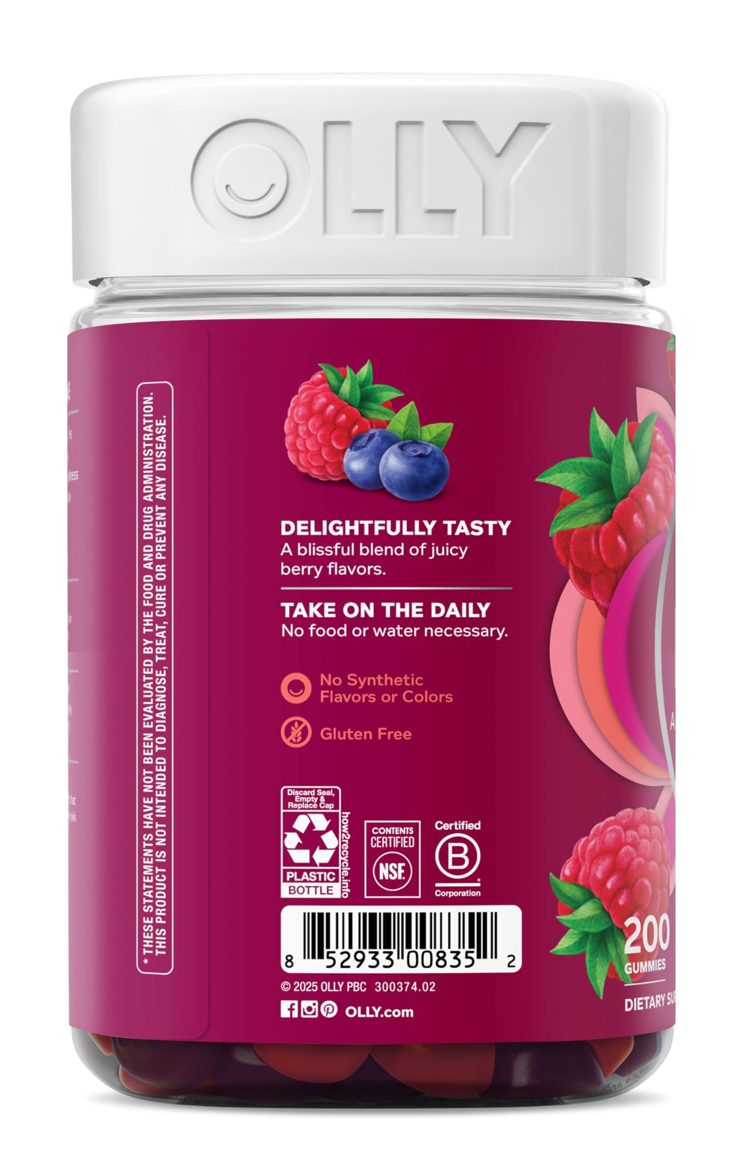 OLLY Women's Multi Vitamin Gummies with Biotin, Blissful Berry Chewable 1 Count