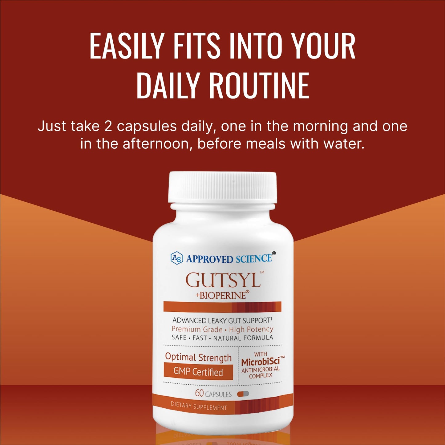 Approved Science Gutsyl Leaky Gut Supplement Capsules 180