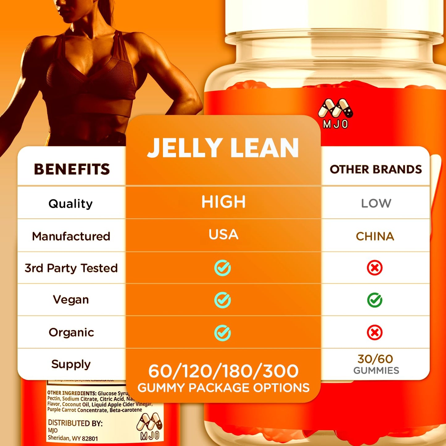 MJO Jelly Lean Gummies, 180 Gummies