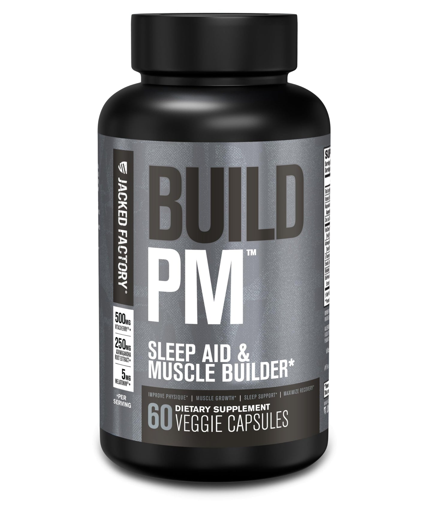 Jacked Factory Build PM Night Time Muscle Builder & Sleep Aid Capsules 60 Count
