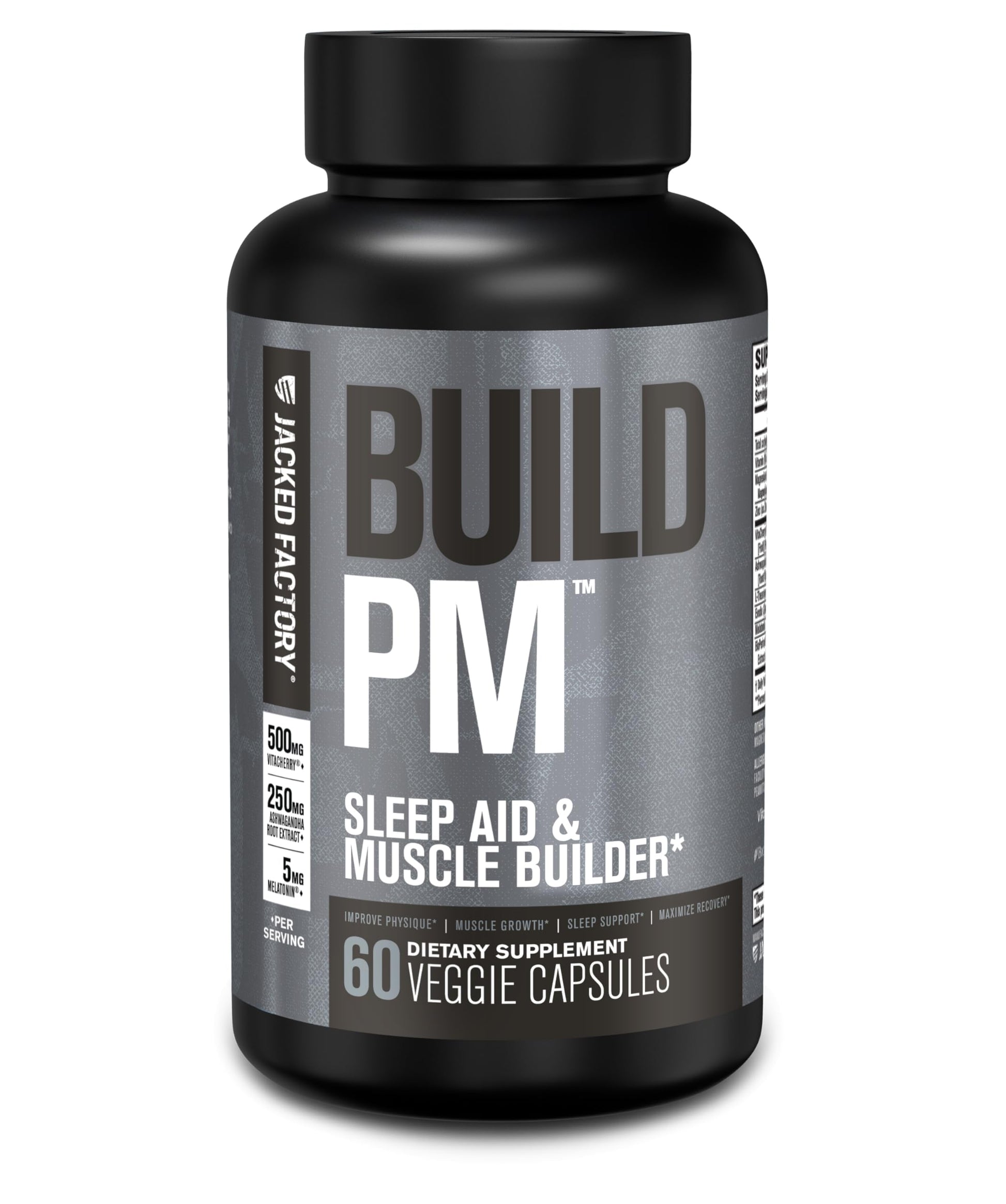 Jacked Factory Build PM Night Time Muscle Builder & Sleep Aid Capsules 60 Count